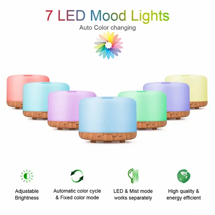 Wood Grain base Oil Aroma Diffuser with Remote Control 4