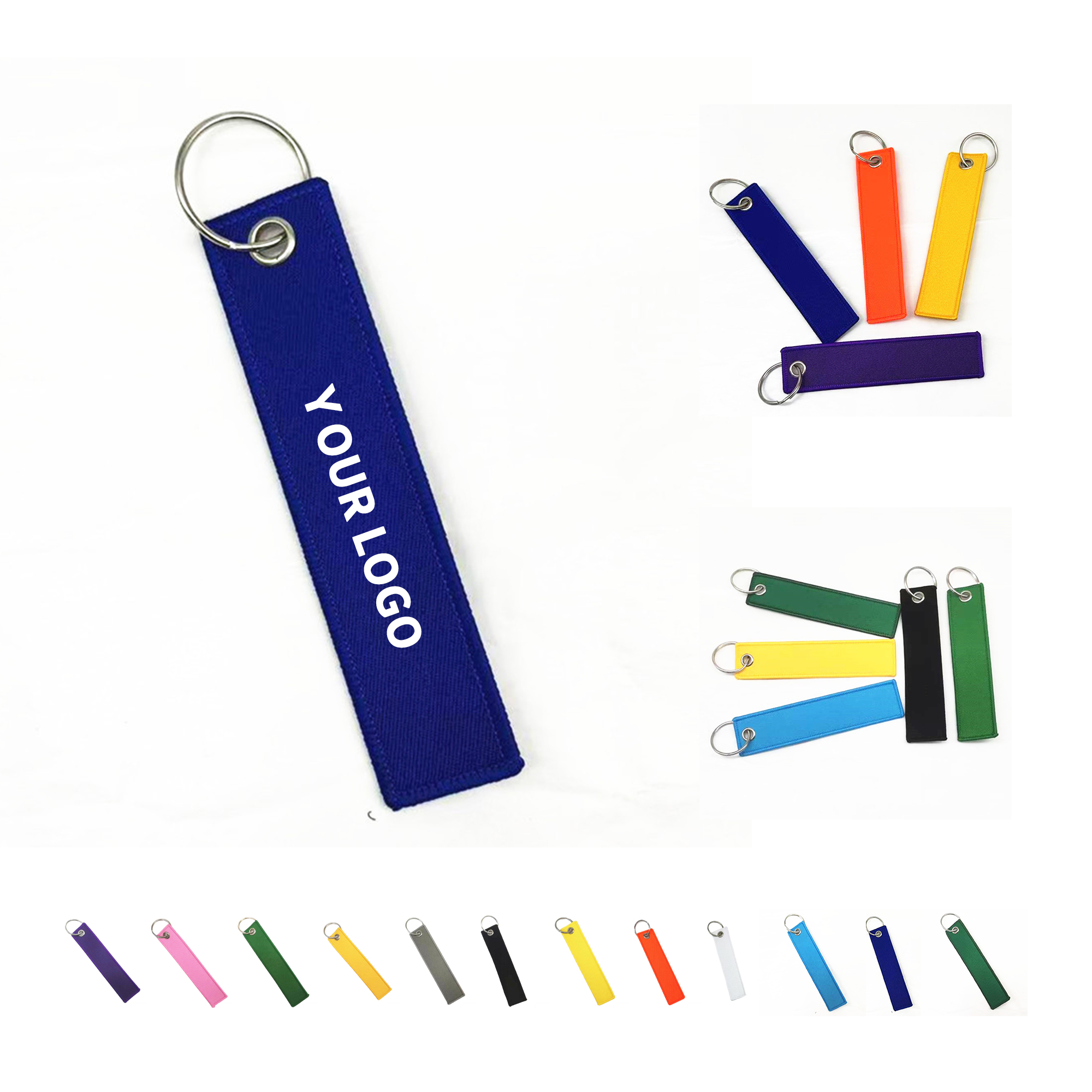 Double Sided Embroidered Luggage Keychain Tag 5.2" 6