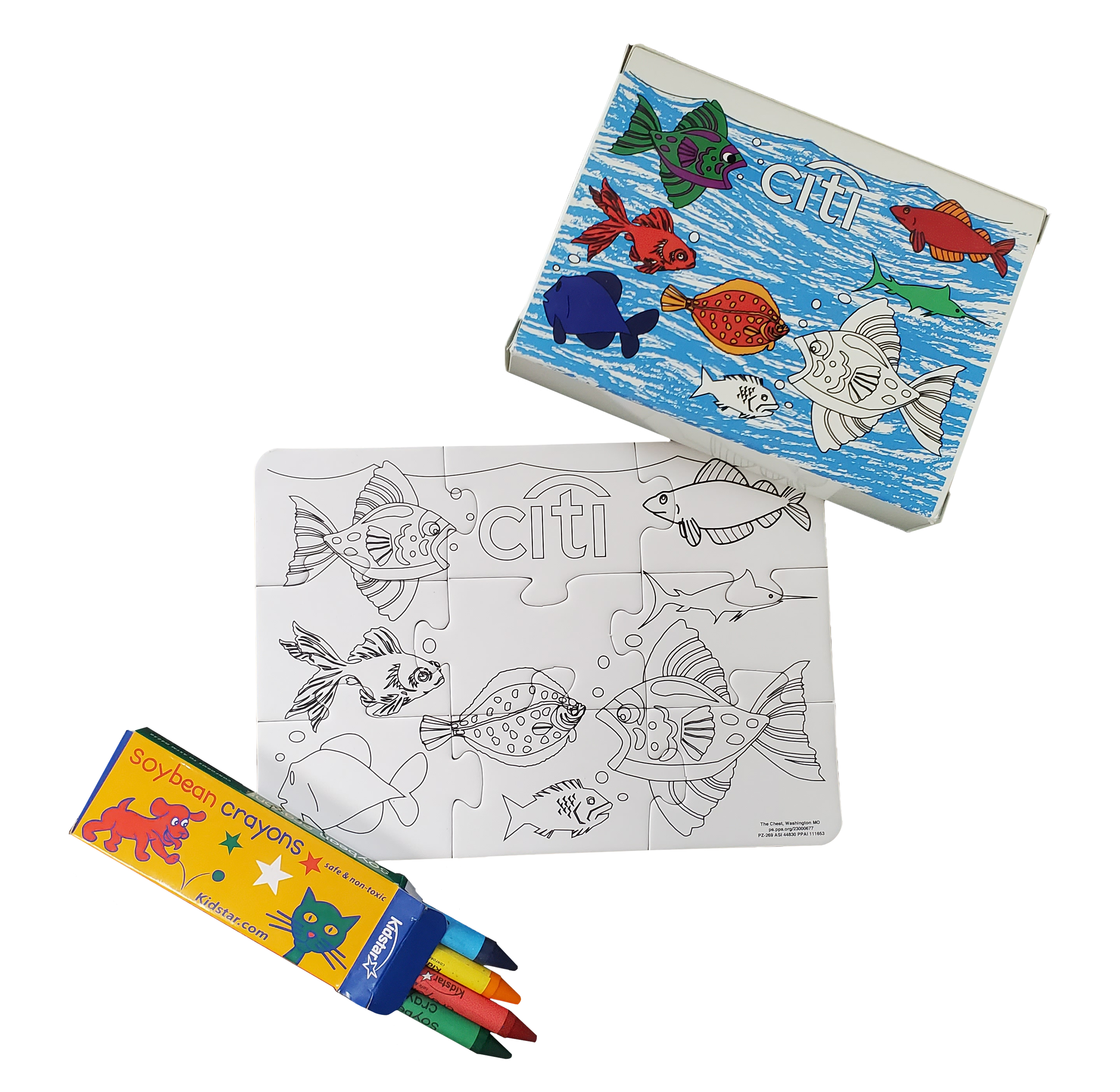 9 Pieces - 5" X 7" - Small Coloring Puzzle in Box 2