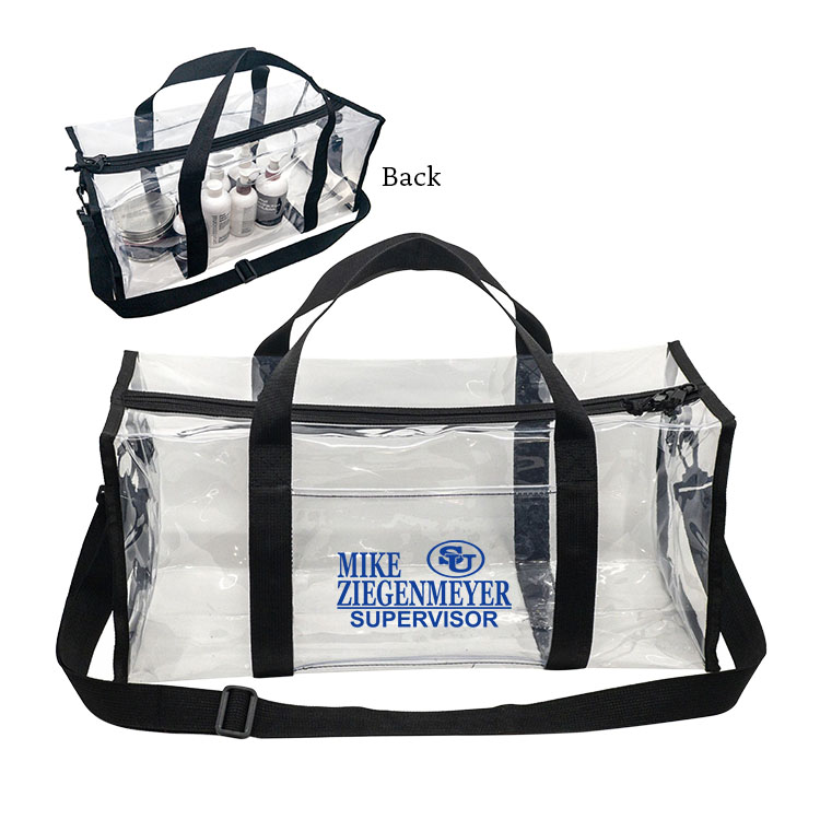 Clear Two-way Zipper Duffle Sport Bag with/ Removable Shoulder Strap 2