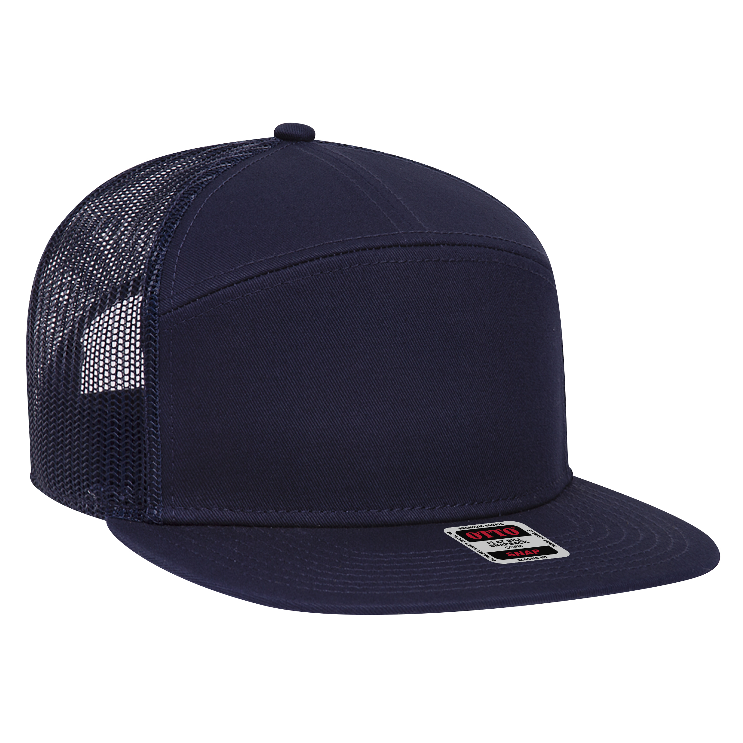 OTTO CAP® OTTO SNAP 7 Panel Pro Style Mesh Back Trucker Snapback Hat 7