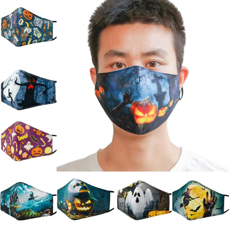 Face Mask 2-Ply Fabric with Filter Pocket Halloween