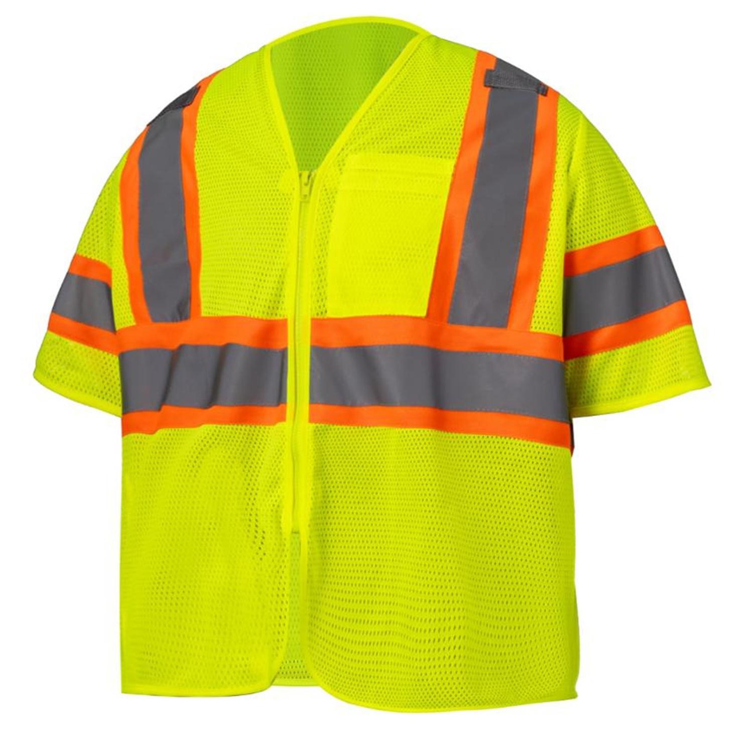 3.8oz. Polyester Class 3 Two Tone Reflective Safety Vest With Pocket 7
