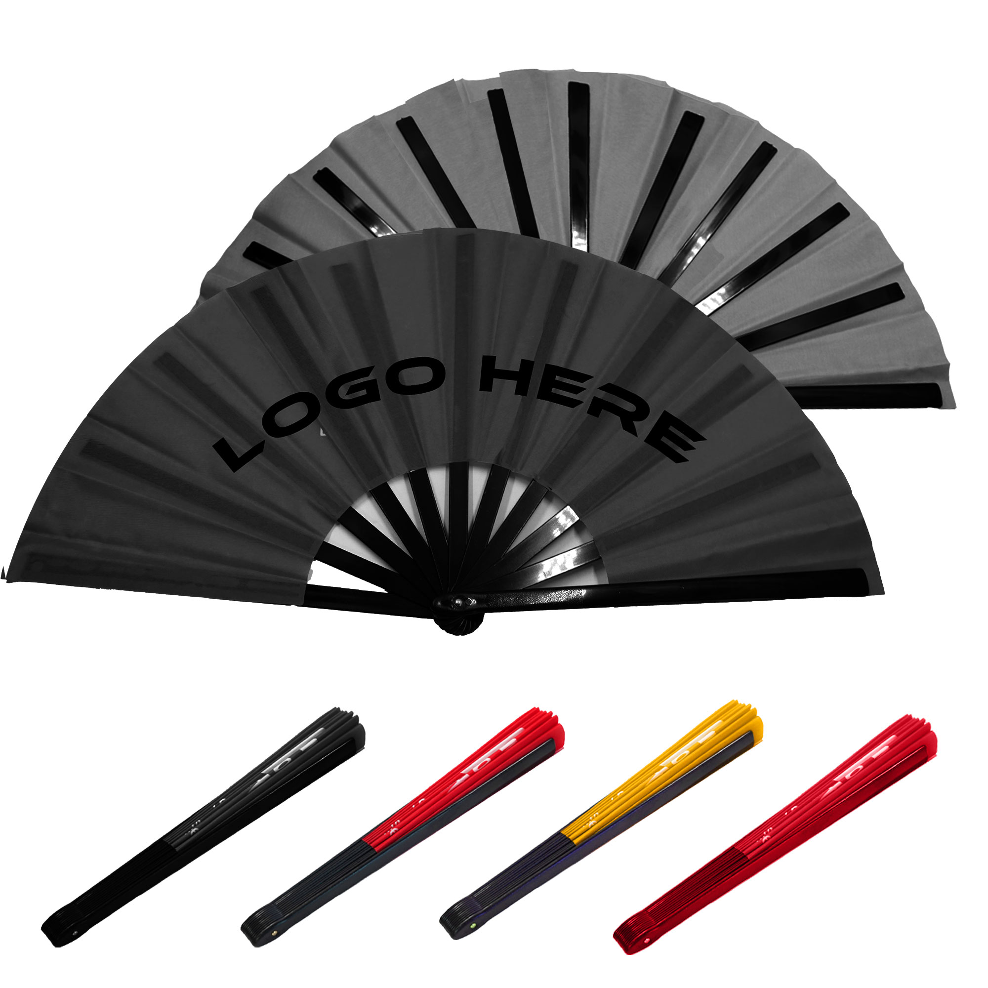 13" Custom Full Color Folding Fan With Plastic Ribs 2