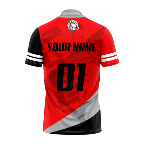 Custom Men's Full Sublimation Collared Crew Neck Rugby 3
