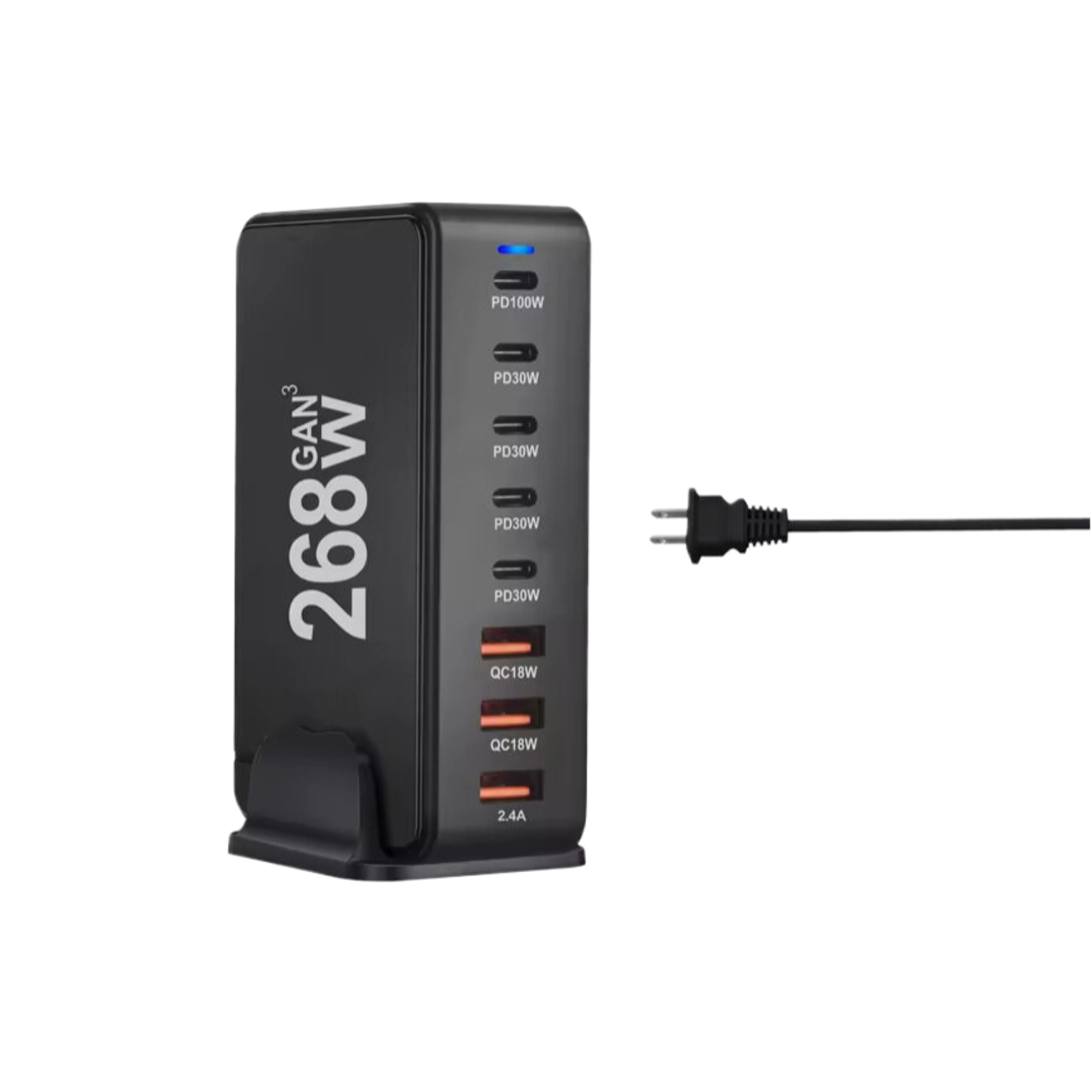 8-Port USB Speed Charge Station - 268 W 3