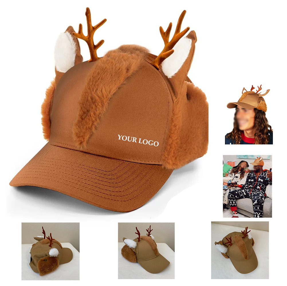 Santa Hat with Reindeer Antlers 1