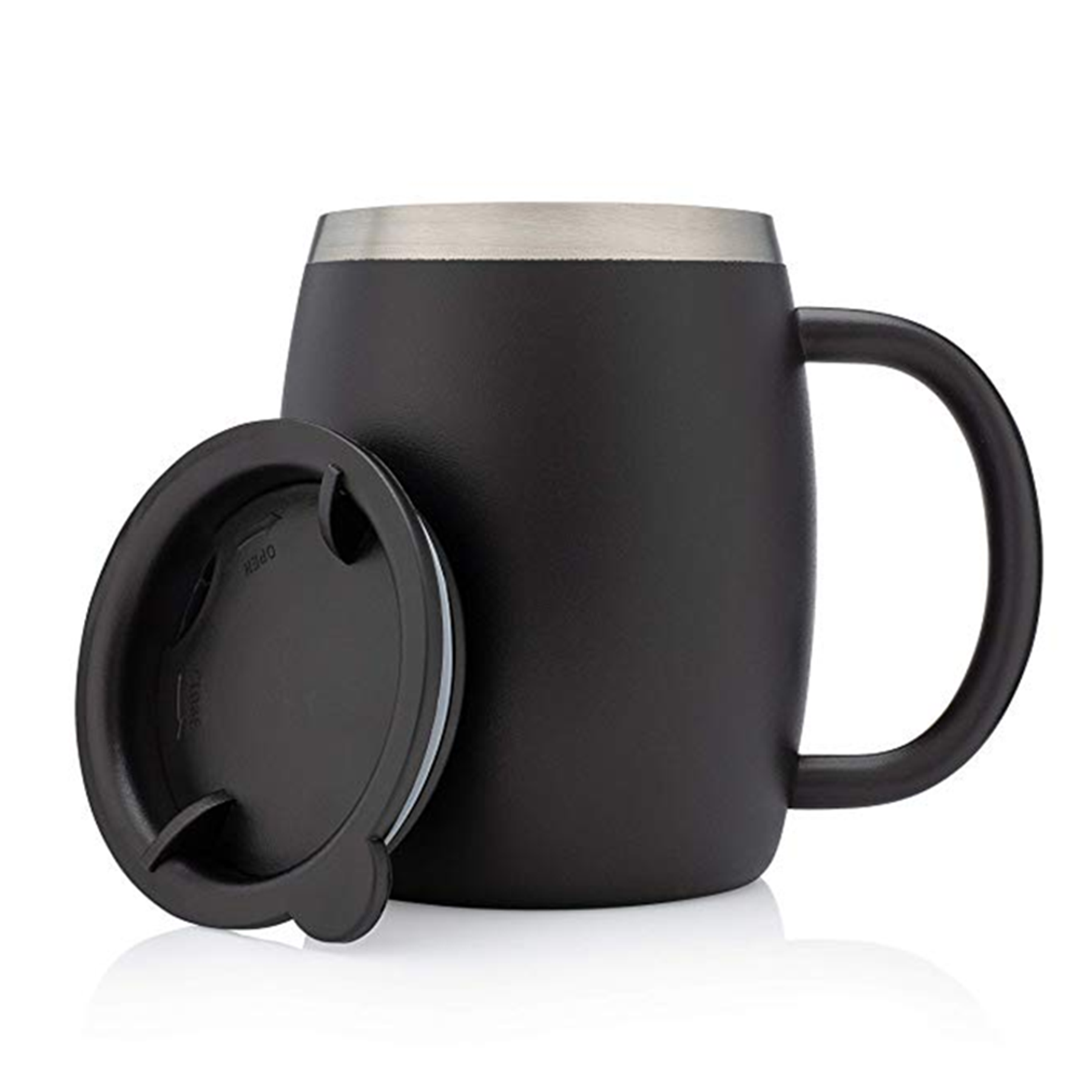 14 Oz. Double Wall Beer Mug With Lid & Handle 10