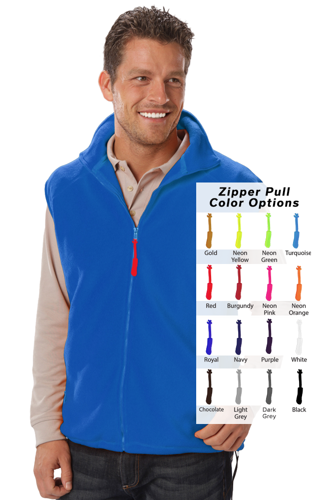 Custom Zipper Pull Polar Fleece Vest 8