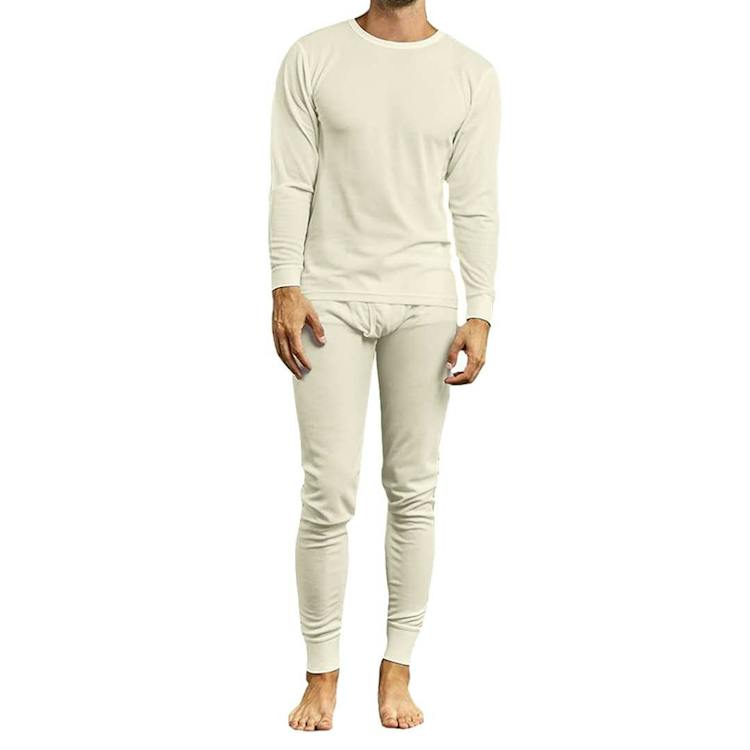 Men's Thermal Underwear Sets - Cream S-2X Top & Bottom 2