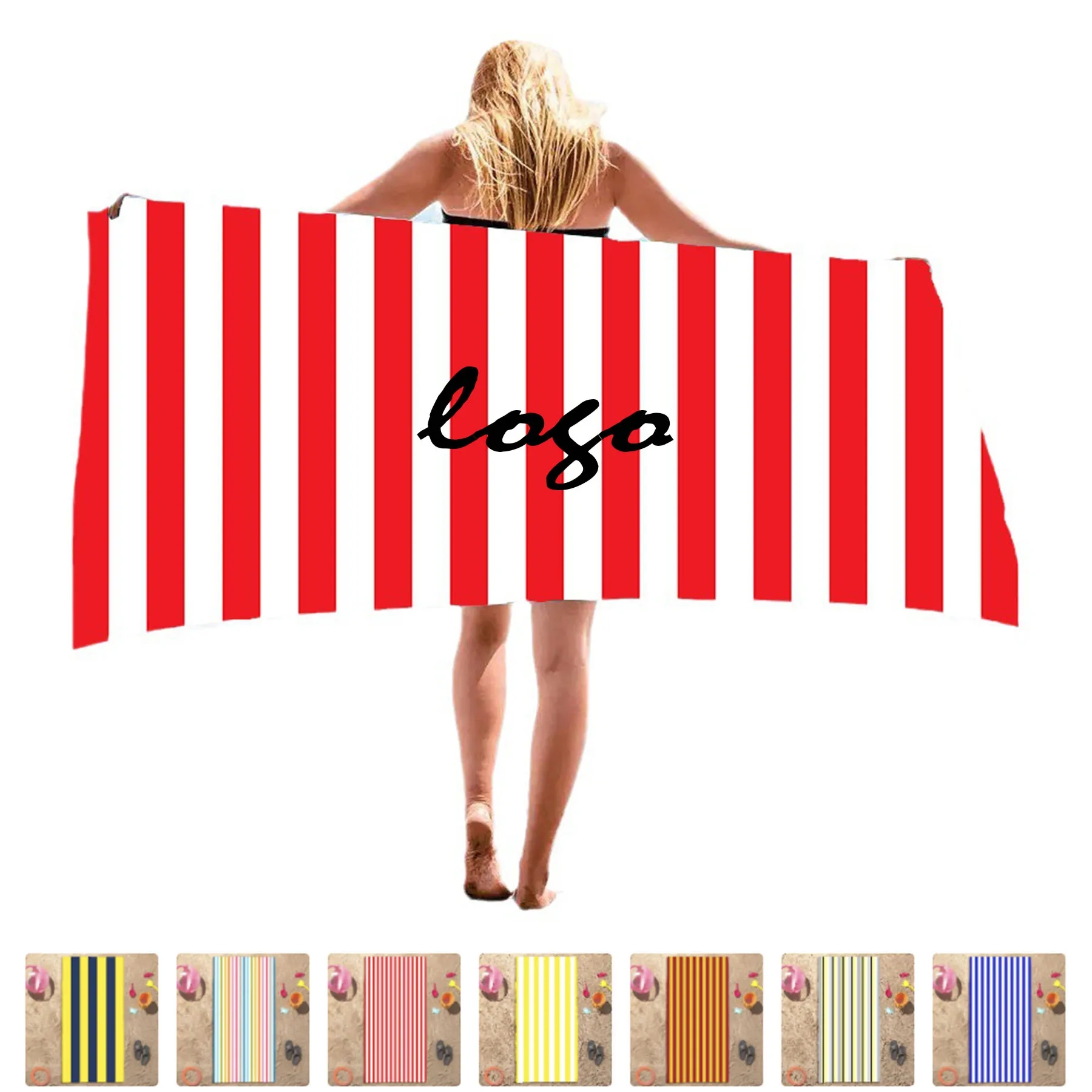 Microfiber Striped Beach Towel 2