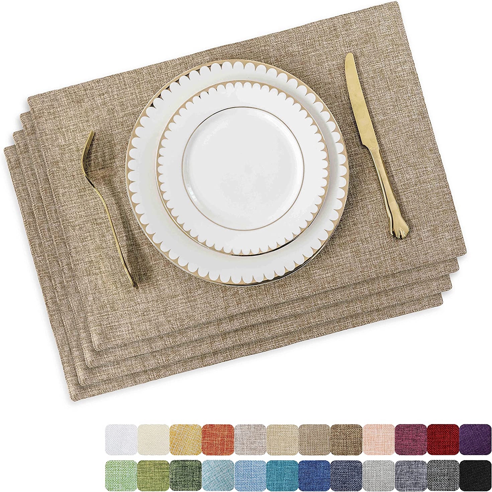 Decorations Natural Linen Placemats  of Dining Room 8