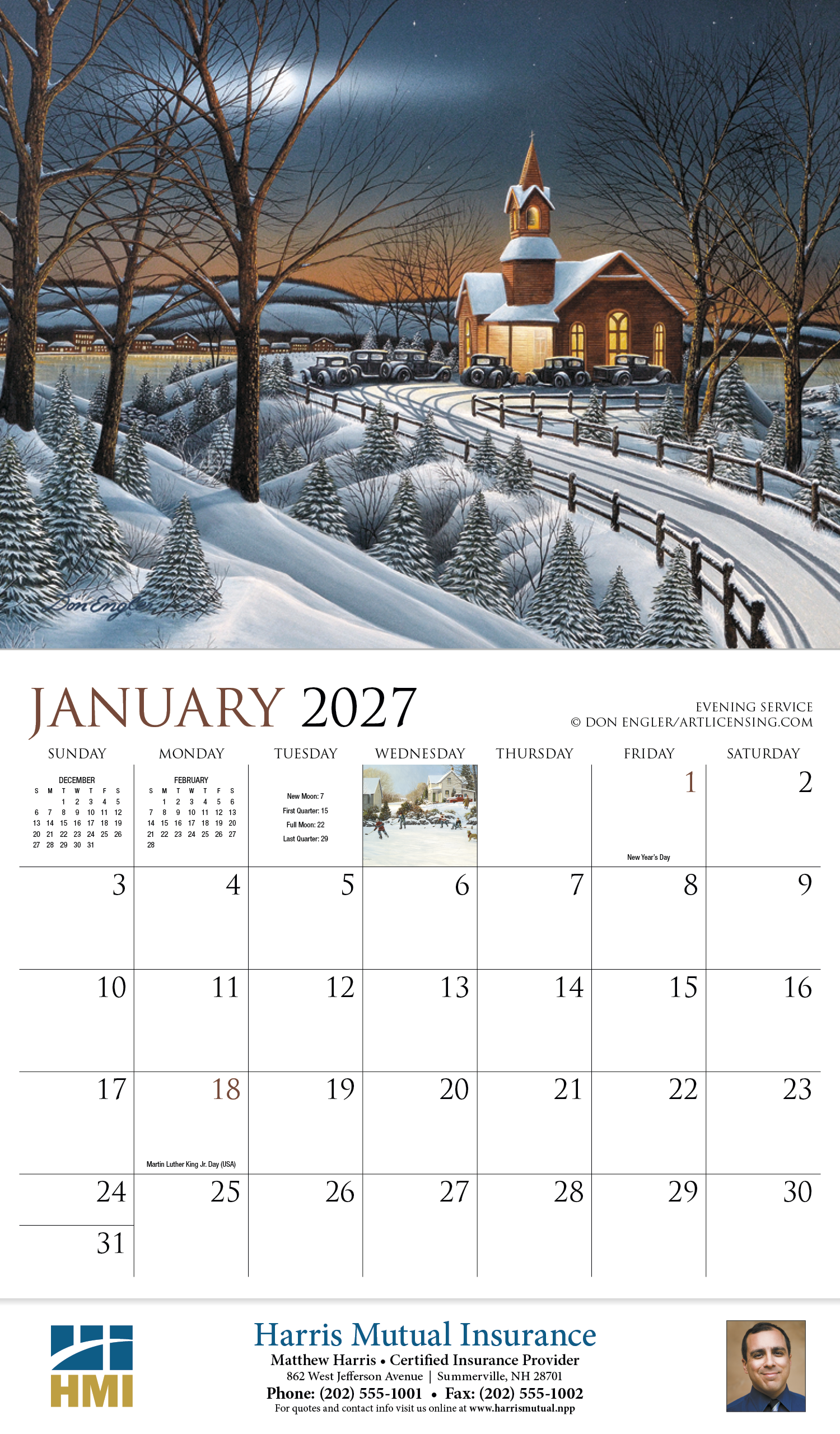 HotLine® Products Back Home Appointment Calendar - Stapled 13