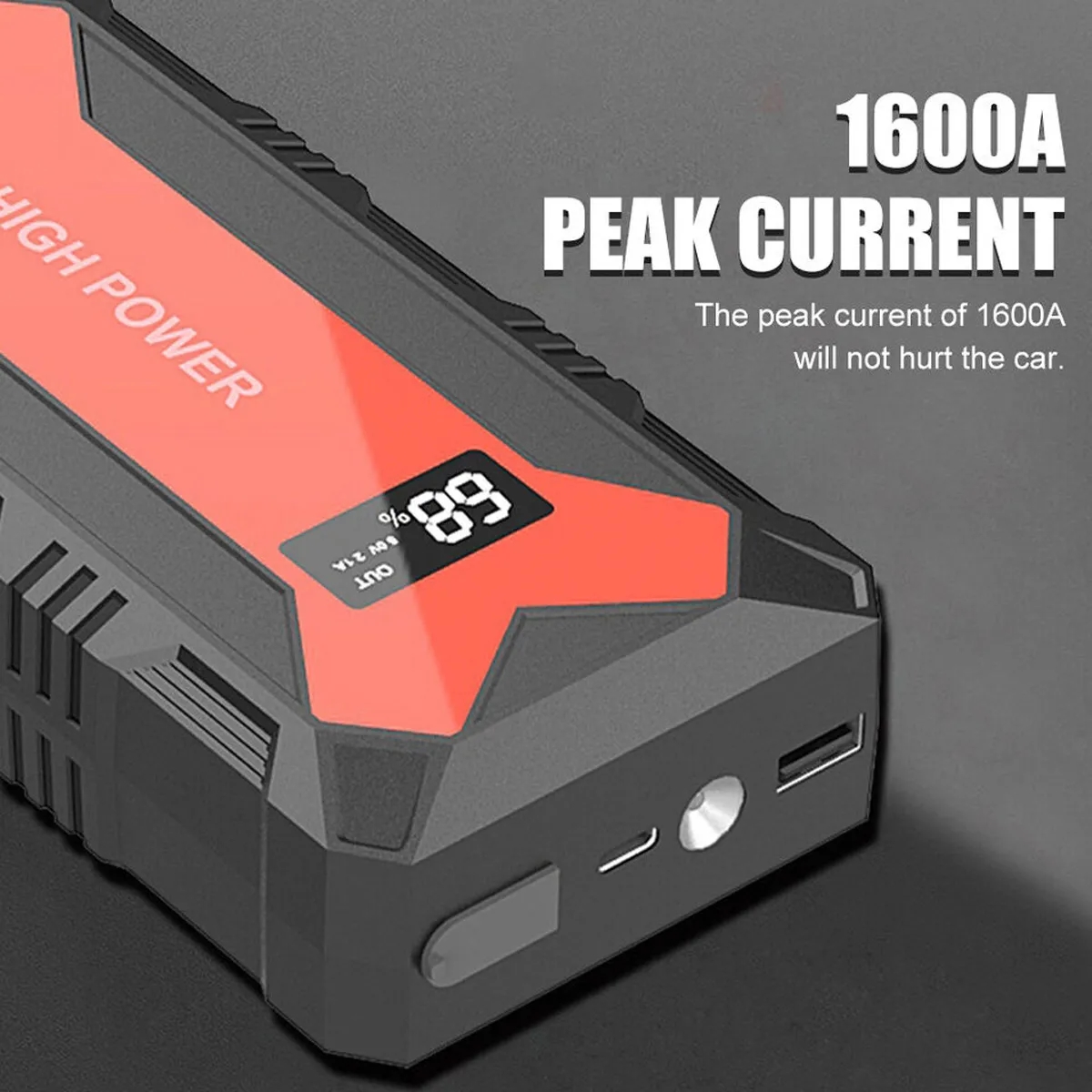 30000MAH USB Car Battery Jump Starter With LED Flashlight 6