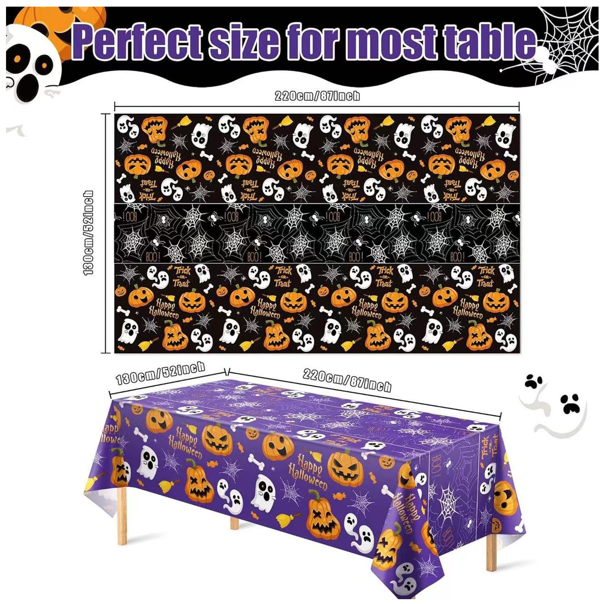 Disposable Plastic Tablecloth for a Spooky Halloween Celebration 1