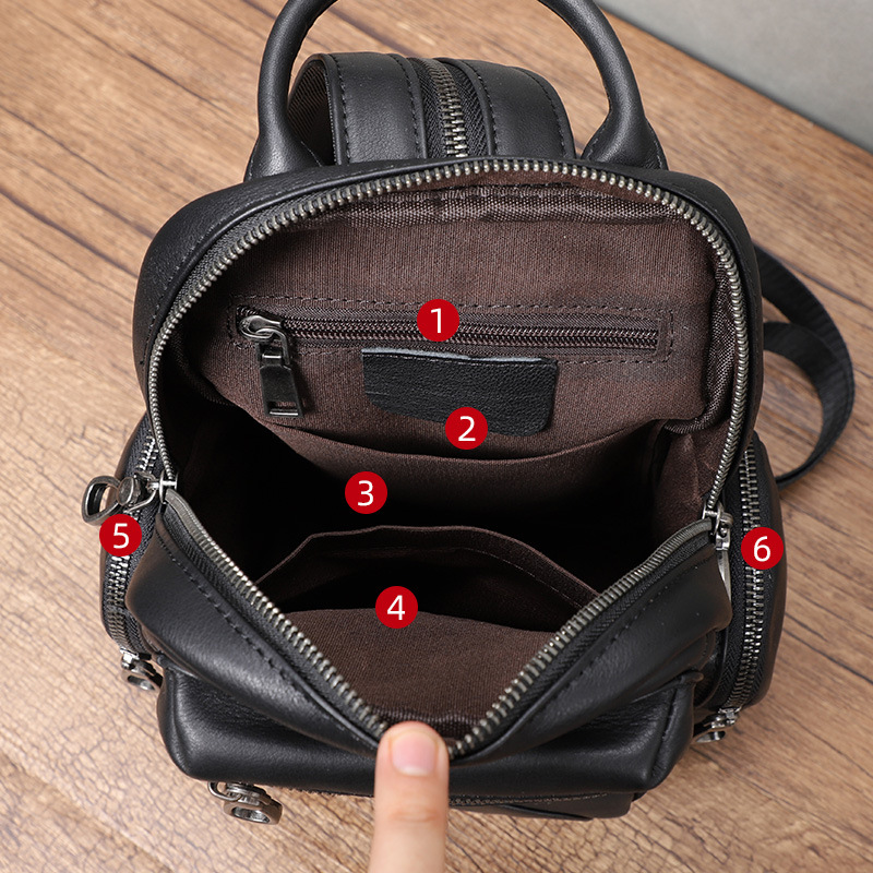 Leather Sling Bag Crossbody Motorcycle Pack 9