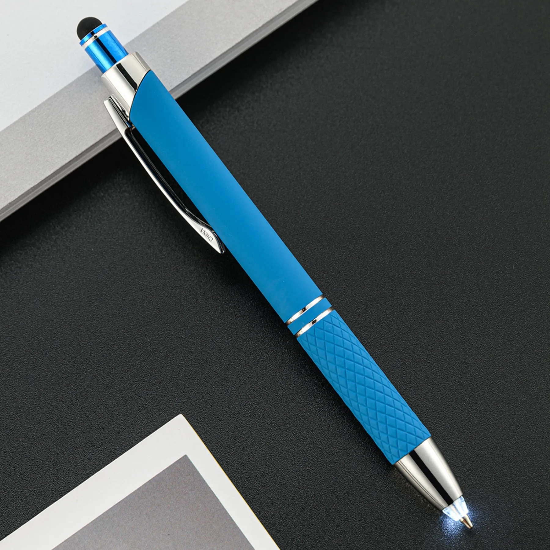 Multicolored LED Ballpoint Pen with Stylus 7