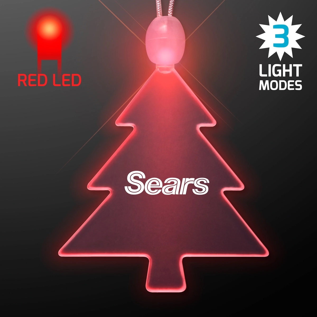 Acrylic Christmas Tree Shape Necklace with LED 7