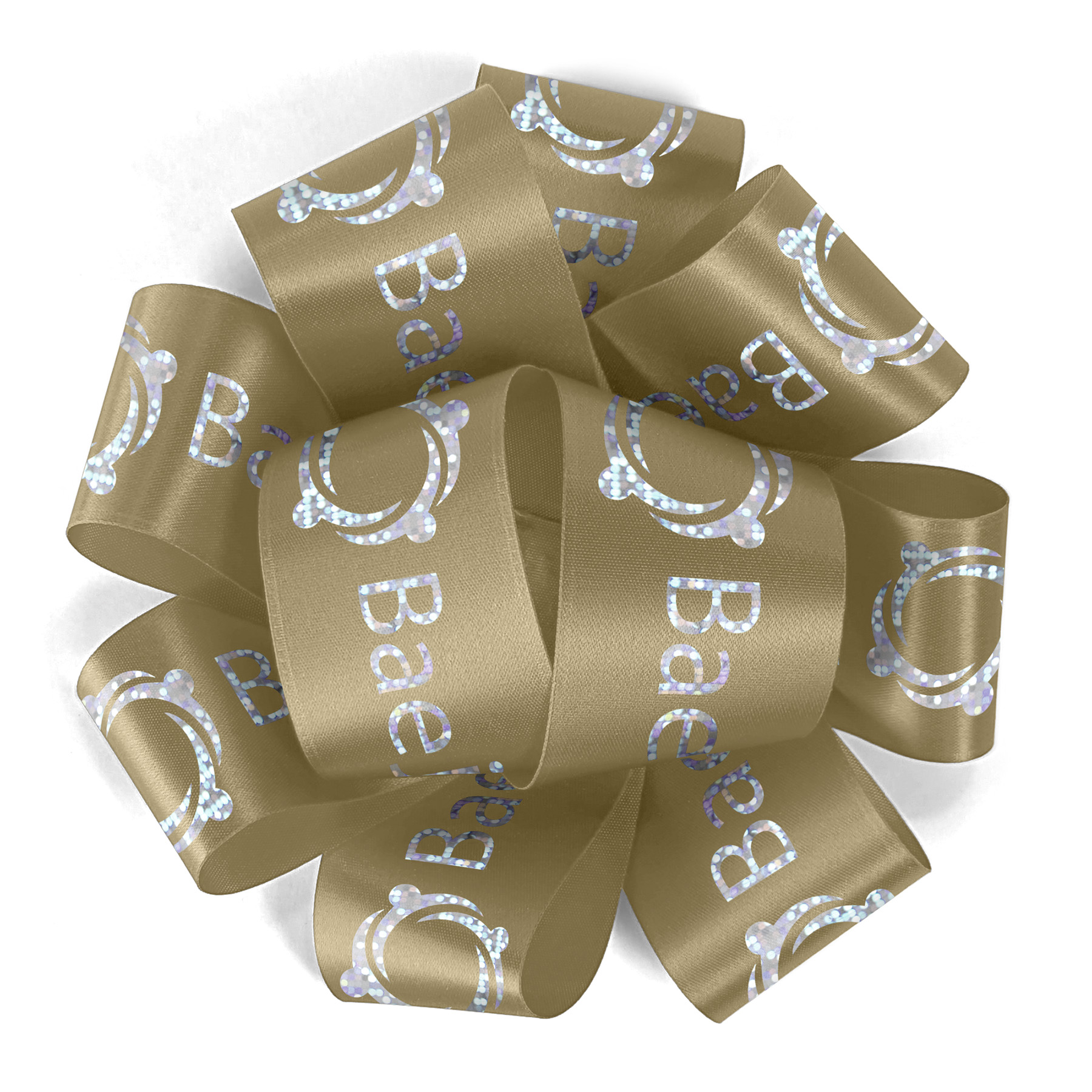 1 1/2" Badge Satin Bow - Foil Print 14