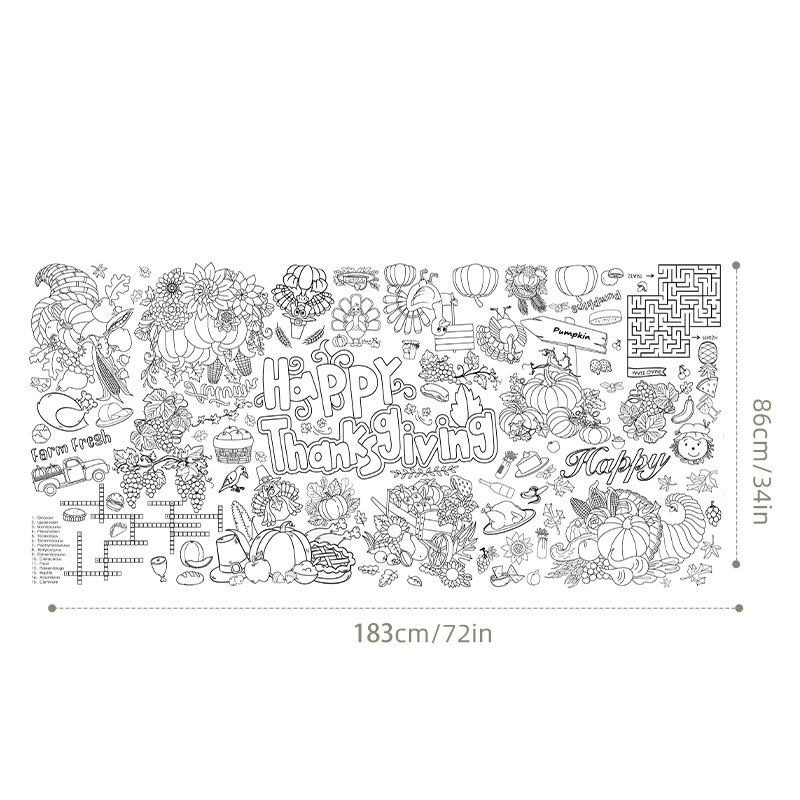 Custom Coloring Poster/Tablecloth-Christmas Crafts for Kids 11