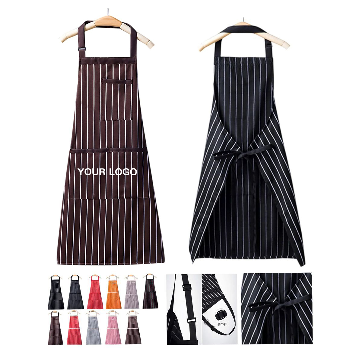 Polyester Cotton Blend Apron with Storage 14