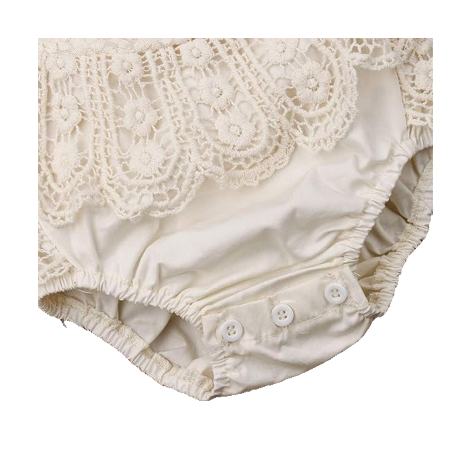 Baby Lace Lace-Edged Bodysuit with Lace-Up Mesh Design 5