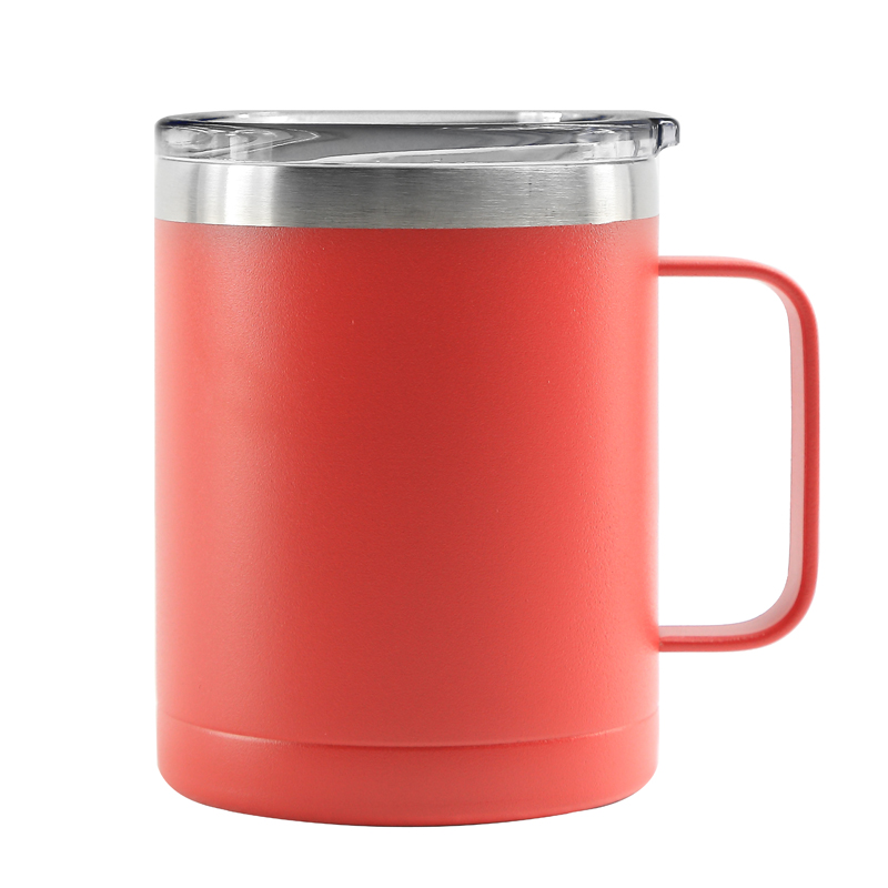 14 Oz. Summit Double Wall Stainless Steel Vacuum Insulated Campfire Mug (Red)