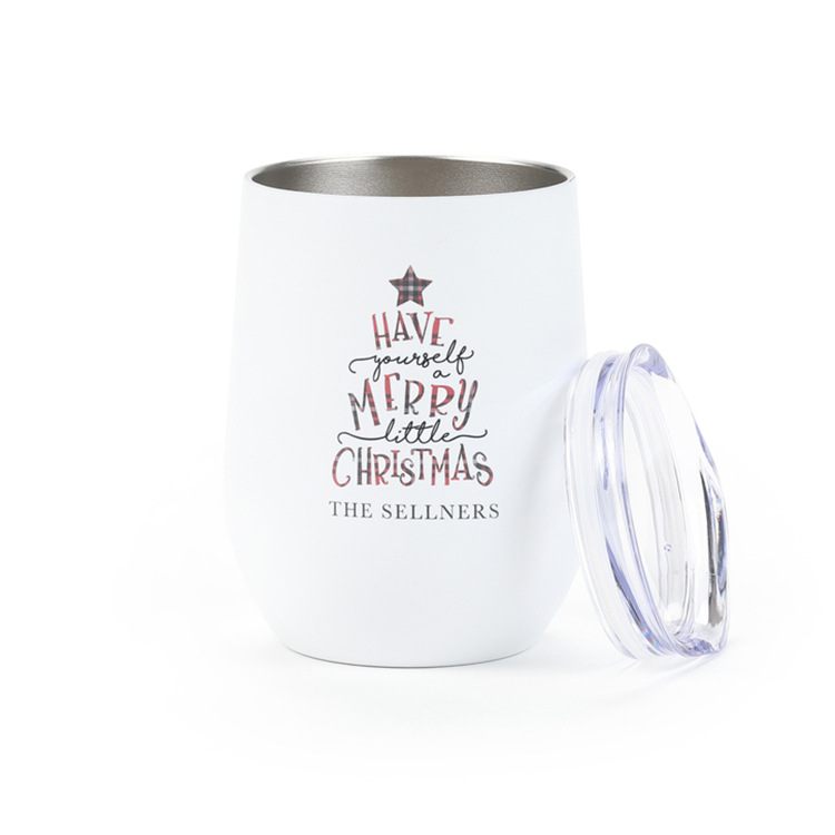 12 Oz. Family Plaid Wine Tumbler 2