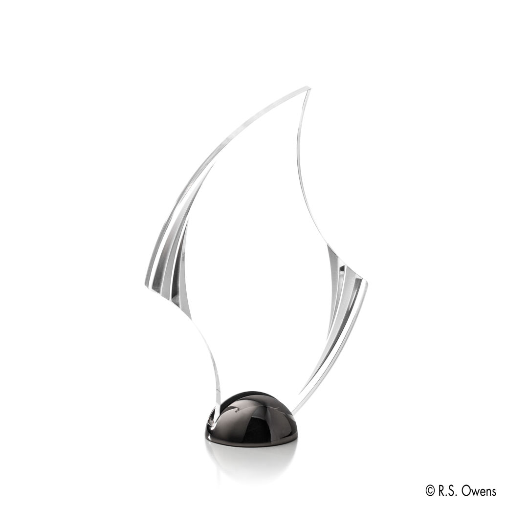 Flourish Hemisphere Award - Laser Engraved 11