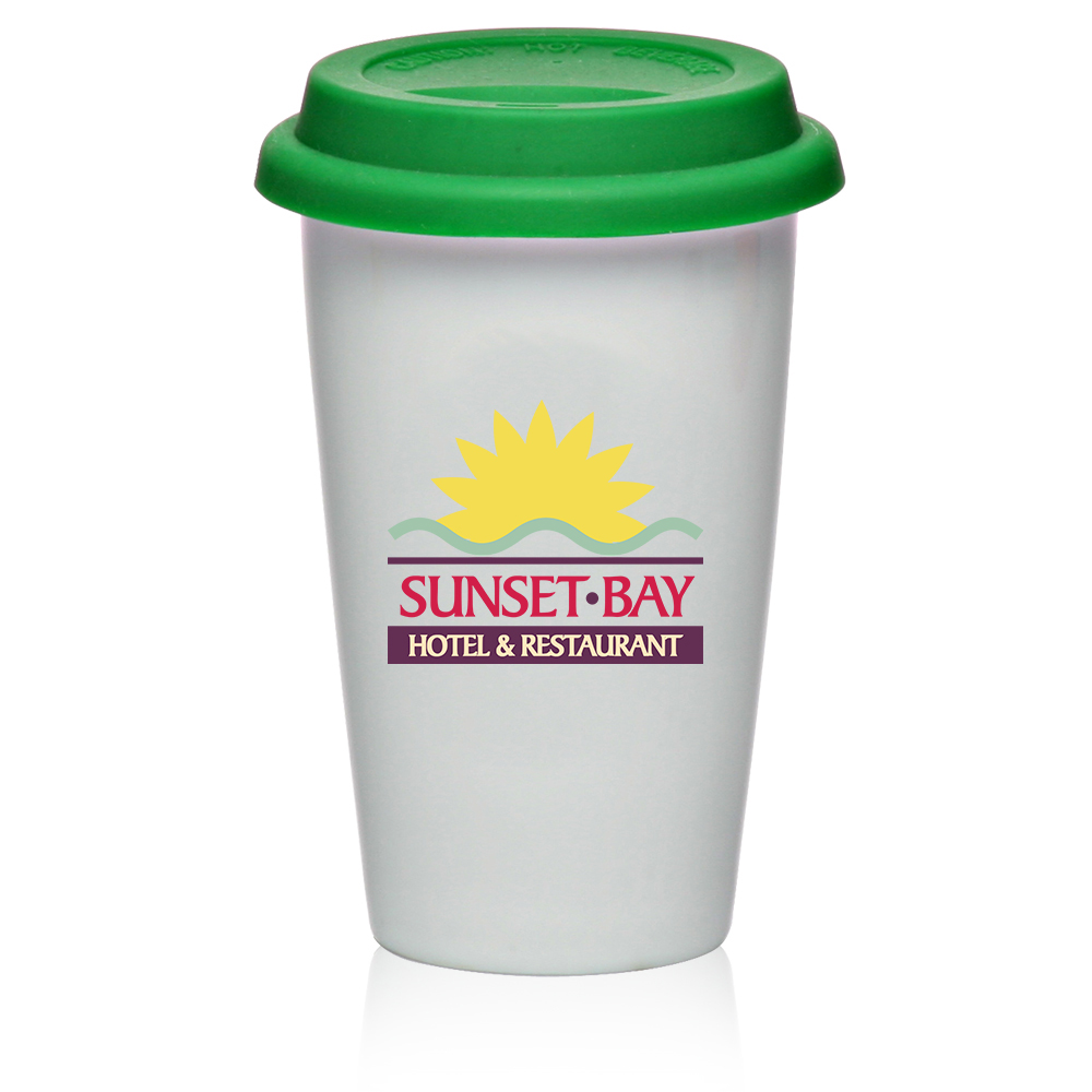 11 oz. Double Wall Ceramic Tumblers with Lid 37
