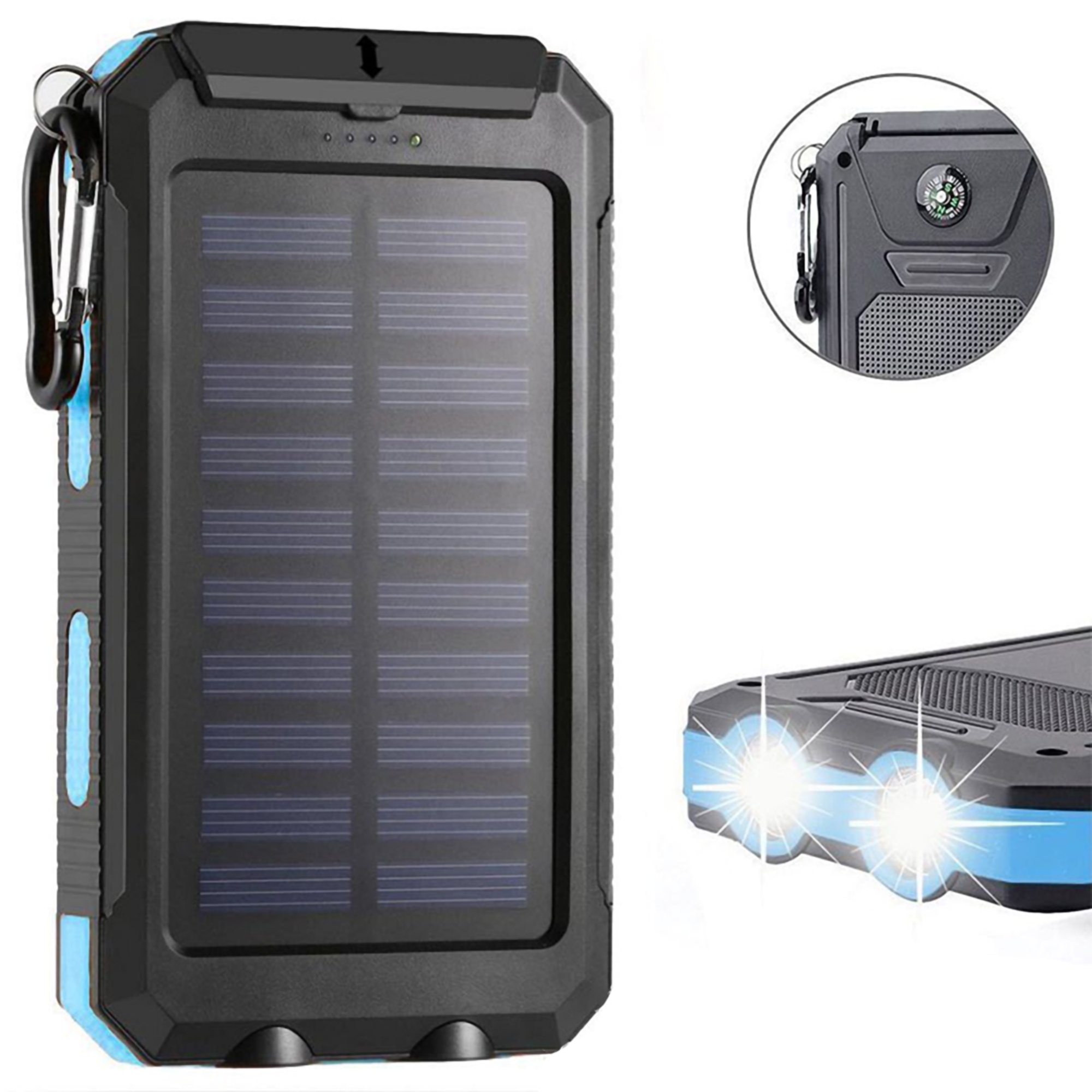 10,000mAh Solar Power Bank w/Compass and Waterproof Design 5