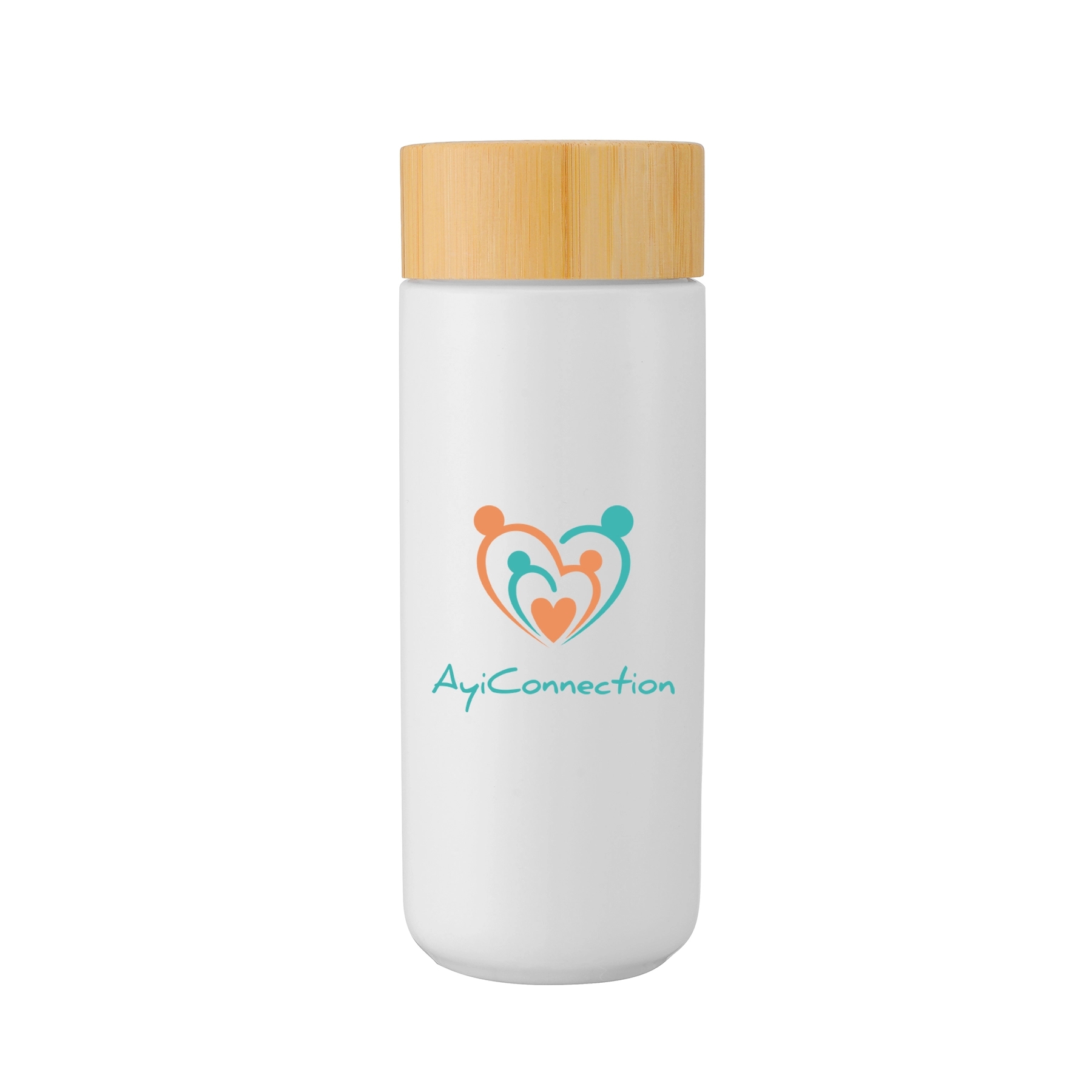 DANUBE - 10 OZ DOUBLE WALL CERAMIC BOTTLE WITH BAMBOO LID 3