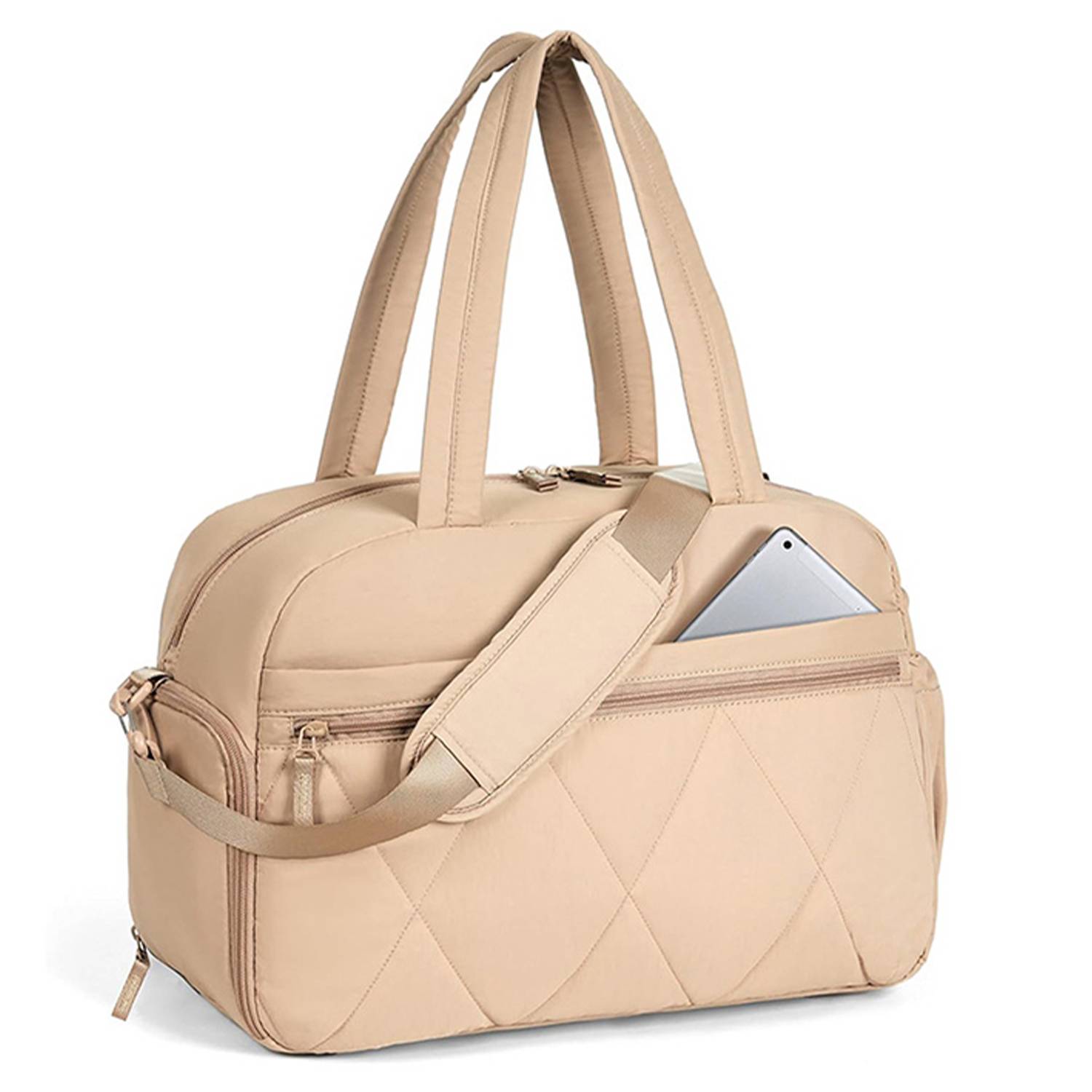 Puffer Nylon Gym Duffel Bag w/ Shoe Compartment 5