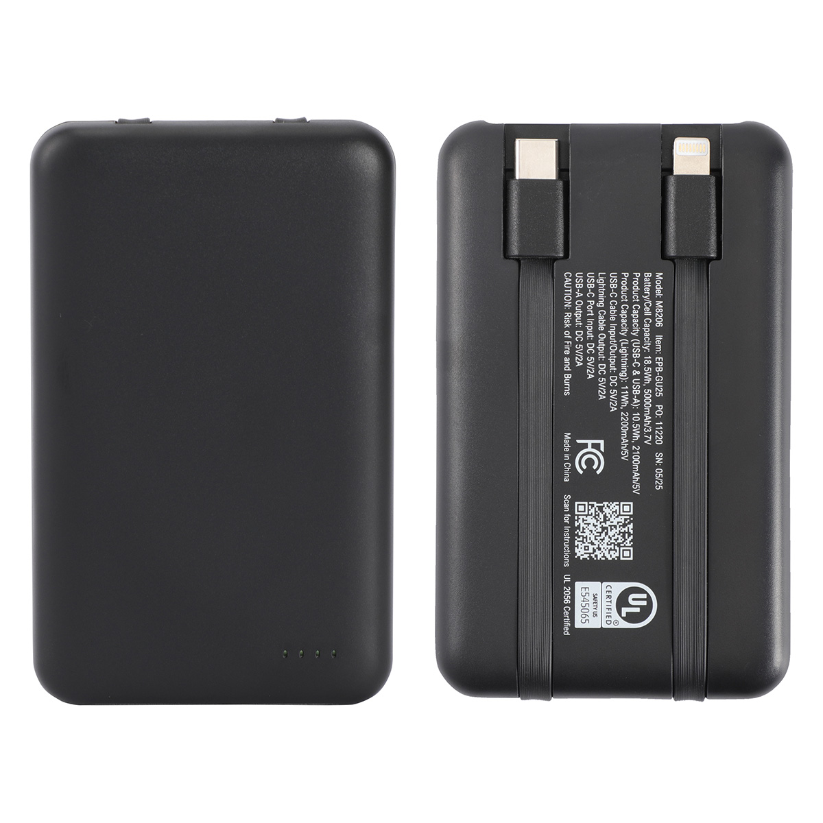 Guild 5000mAh UL-Listed Power Bank with Built-in Cables 11