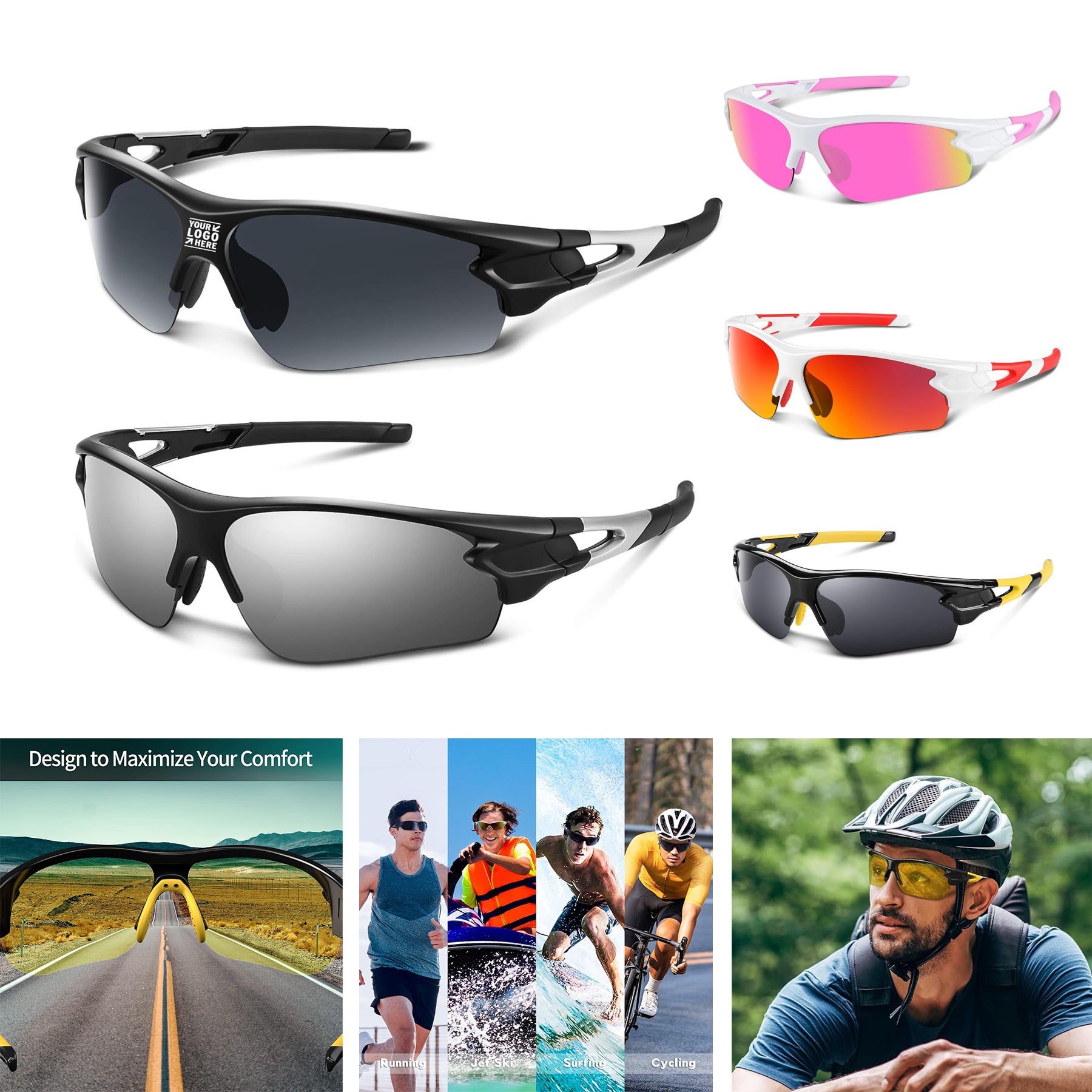 UV400 Men Women Anti-slip Soft Youth Baseball Fishing Cycling Polarized Sport Sunglasses
