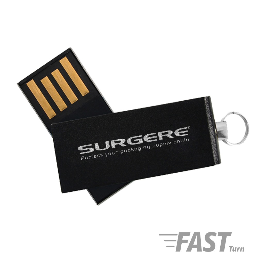 Willowbrook Black Aluminum Swivel USB 2