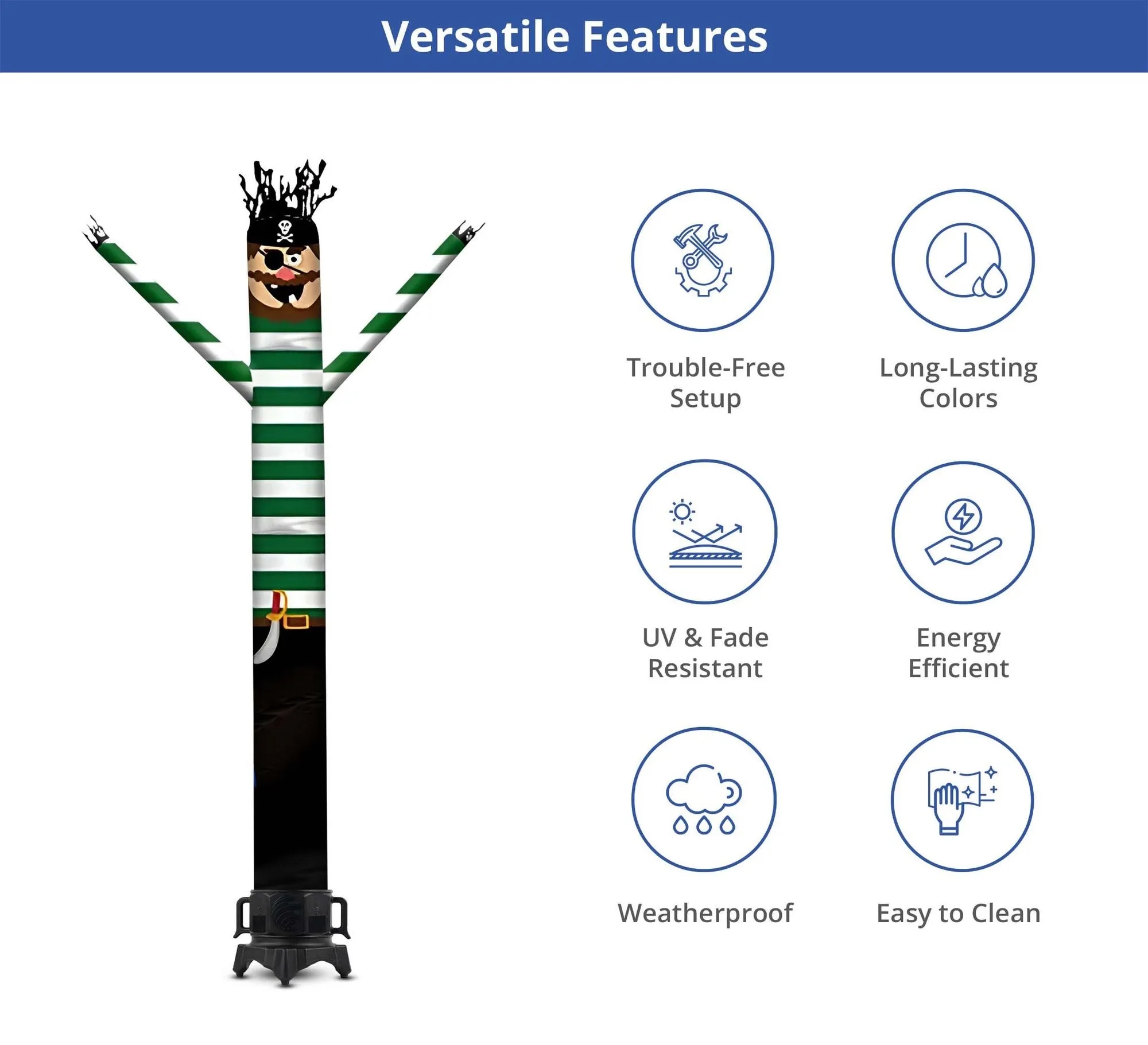 Pirate Inflatable Tube Man with Blower 9