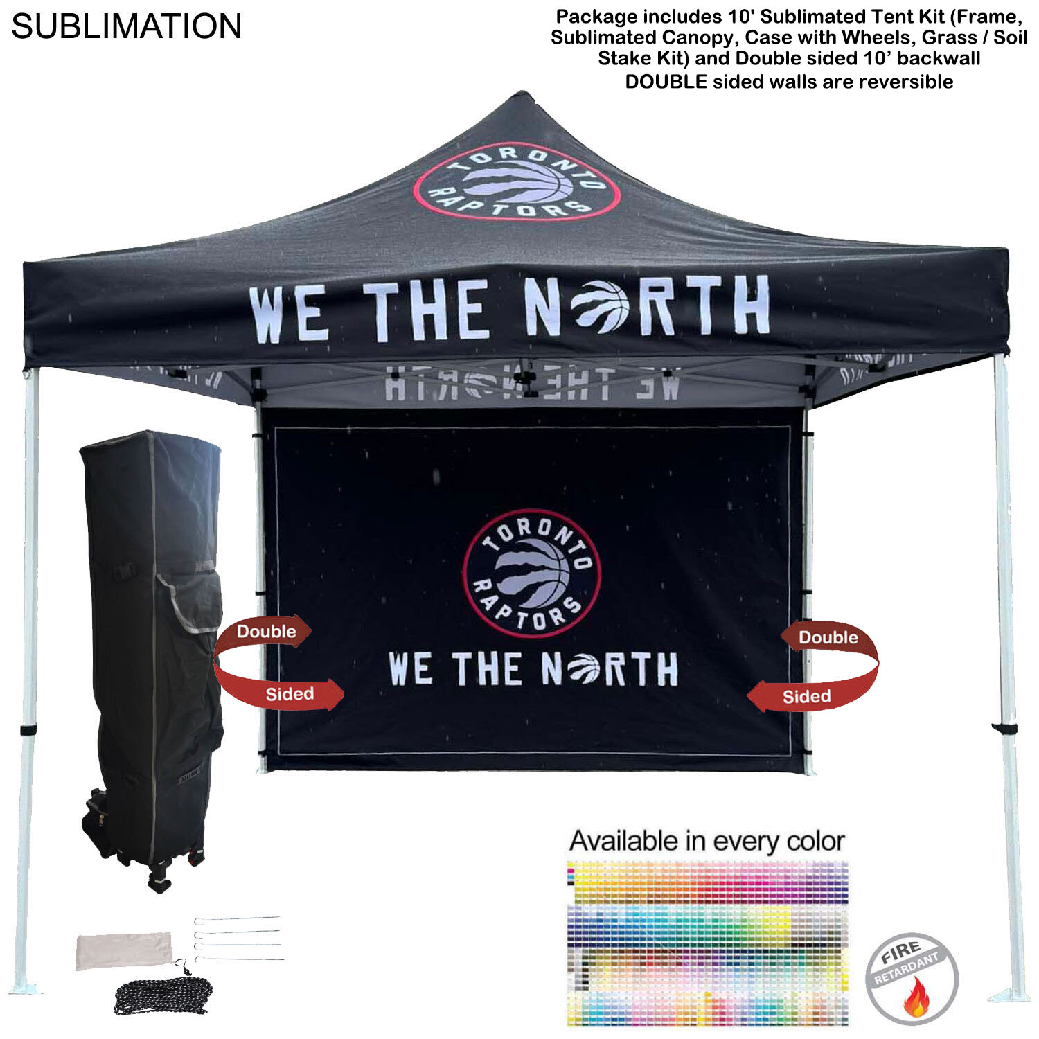 Tent Backwall Package 2, 10' Sublimated Tent Kit and Full DOUBLE sided backwall 8