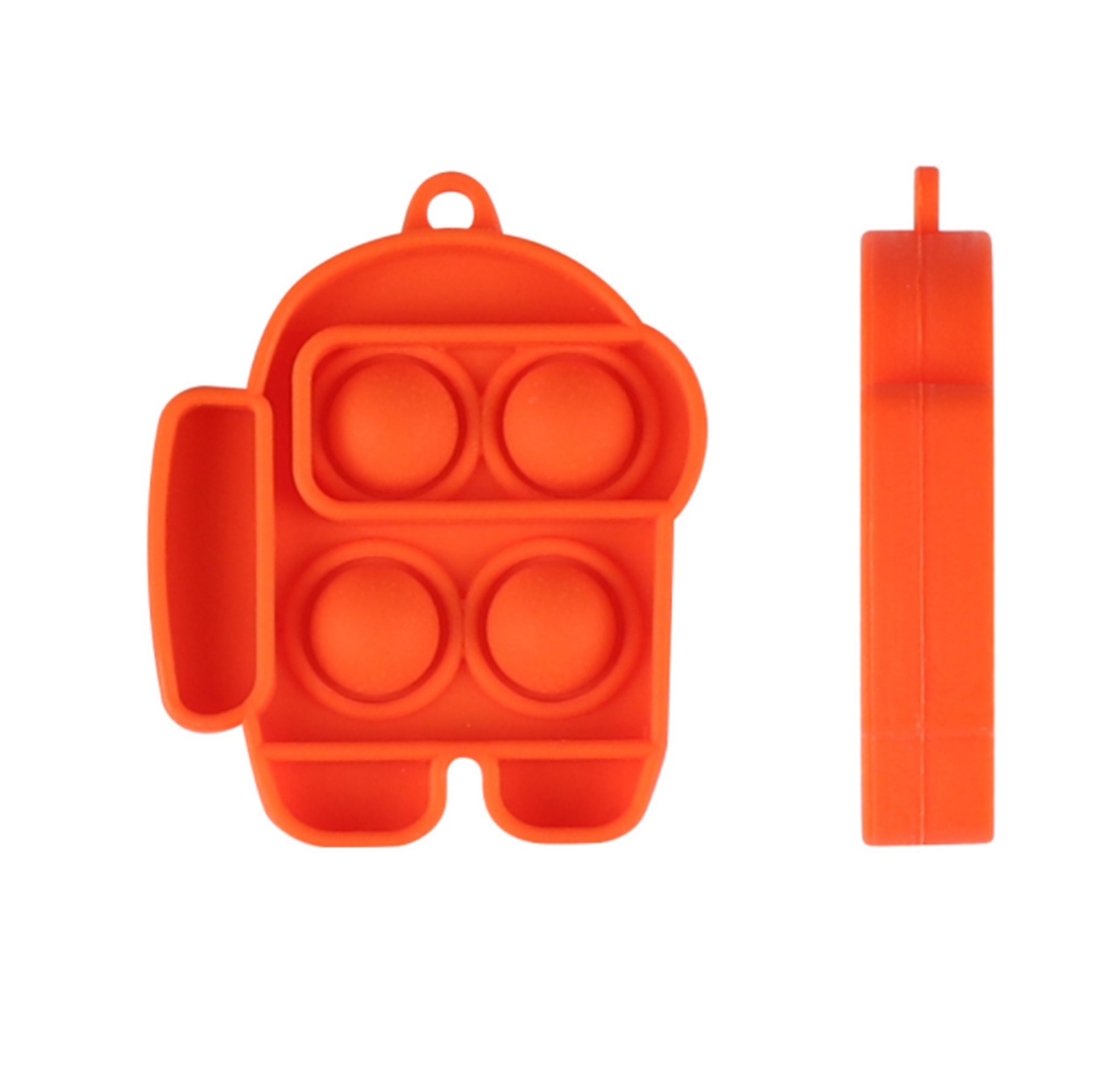 Spaceman Shape Push Pop Bubble Fidget Toy Keychain 5