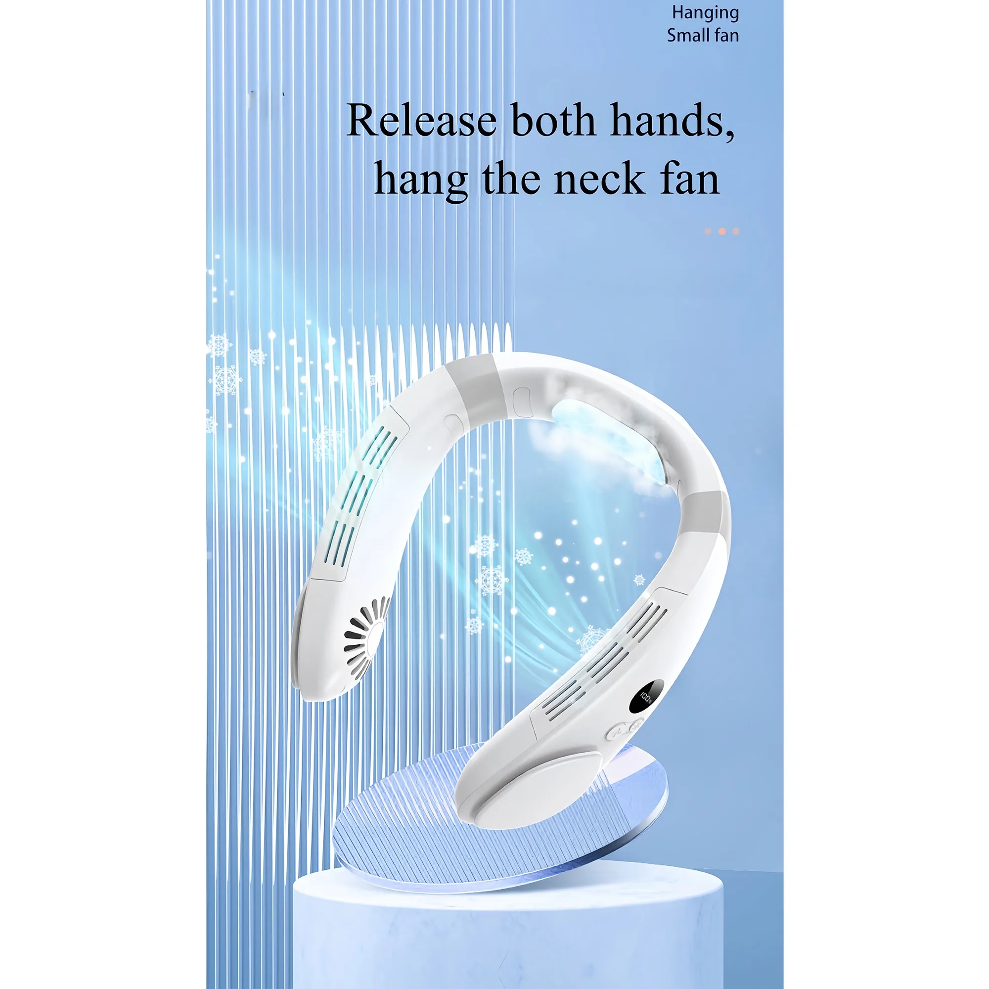 Portable Neck Fan With Semiconductor Cooling & Ice Touch 8