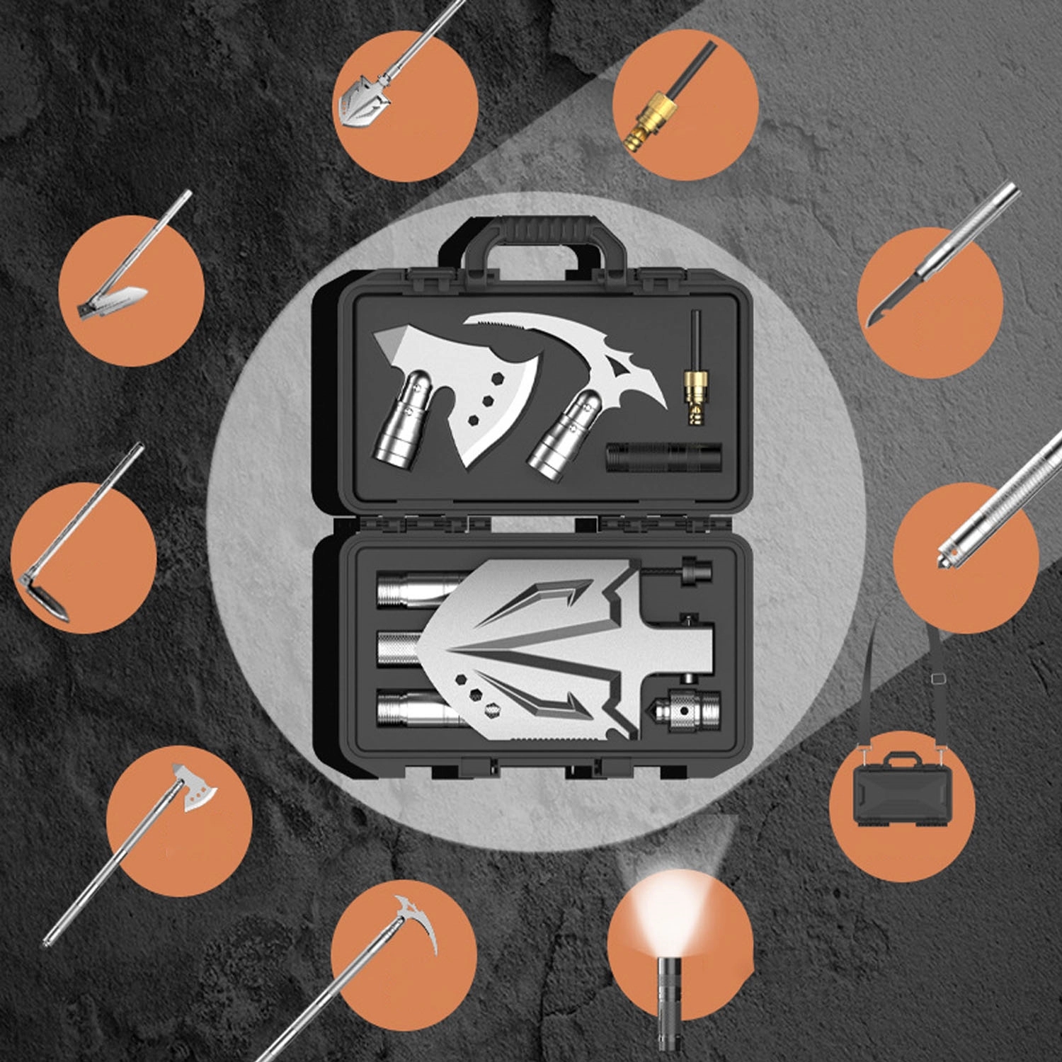 11-In-1 Survival Gear Equipment 3Cr13 Steel Shovel 1