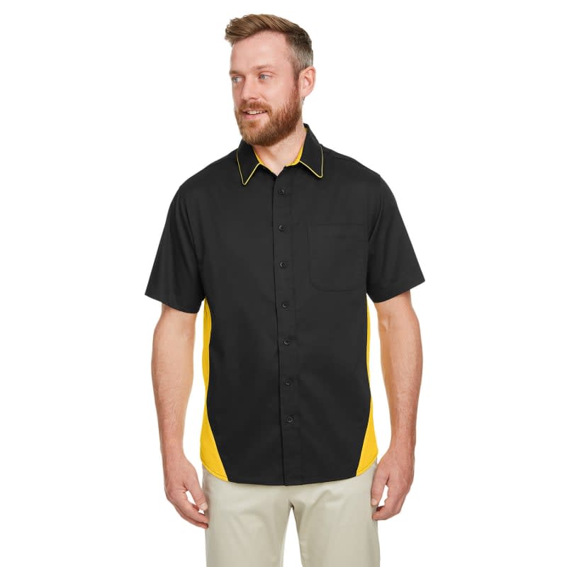 Harriton Men's Tall Flash IL Colorblock Short Sleeve Shirt 9