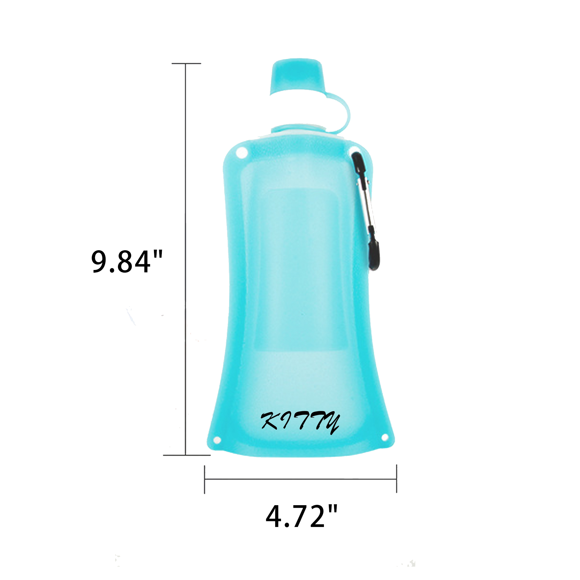Portable foldable silicone water bottle/bladder for outdoor sports. 4