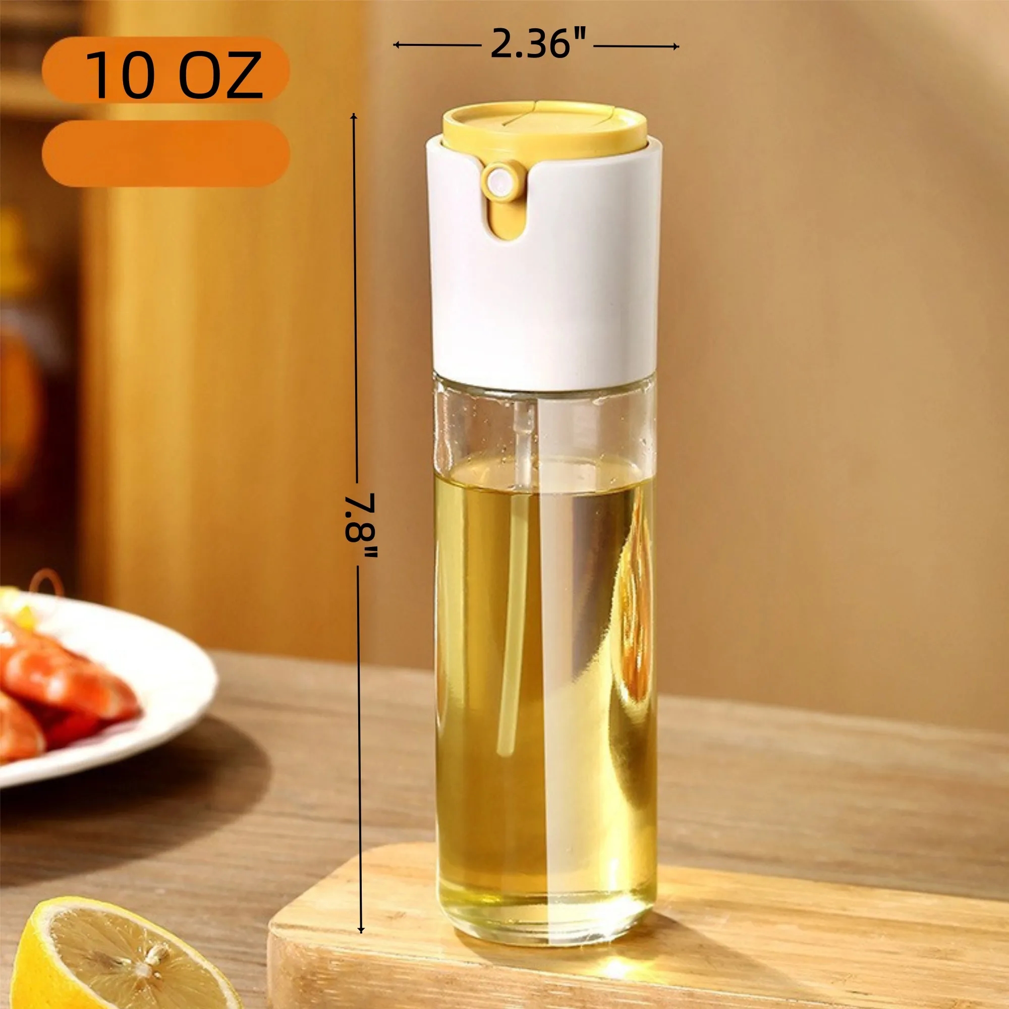 10oz 2-in-1 Glass Oil Dispenser Sprayer Bottle For Cooking 3