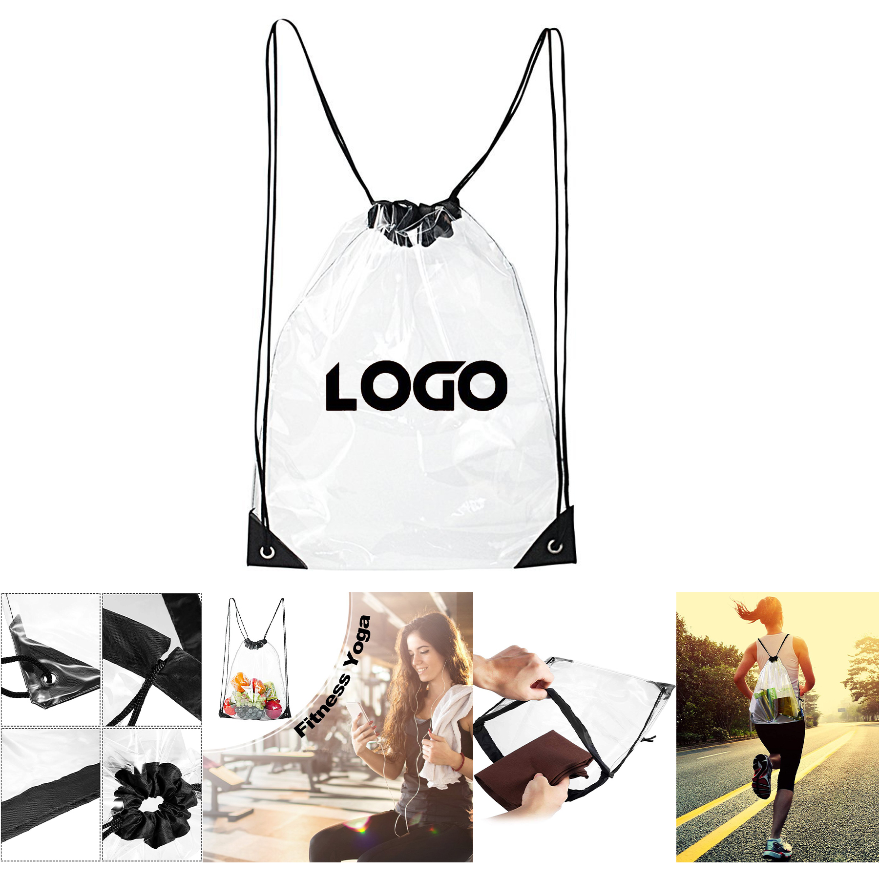 Clear Drawstring Bag