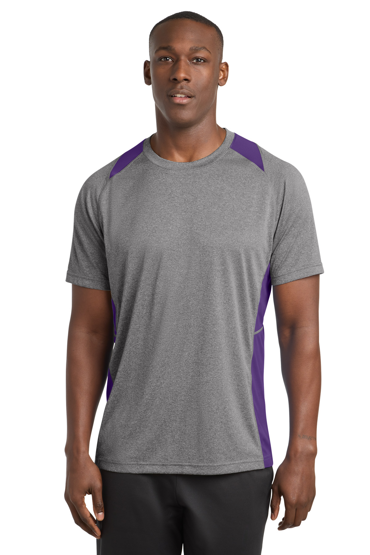 Sport-Tek Heather Colorblock Contender Tee. ST361 75