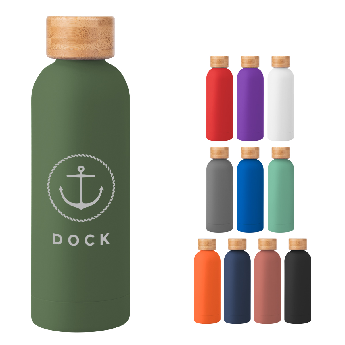 17 Oz. Blair Recycled Stainless Steel Bottle With Bamboo Lid, custom water bottle with logo imprint 6