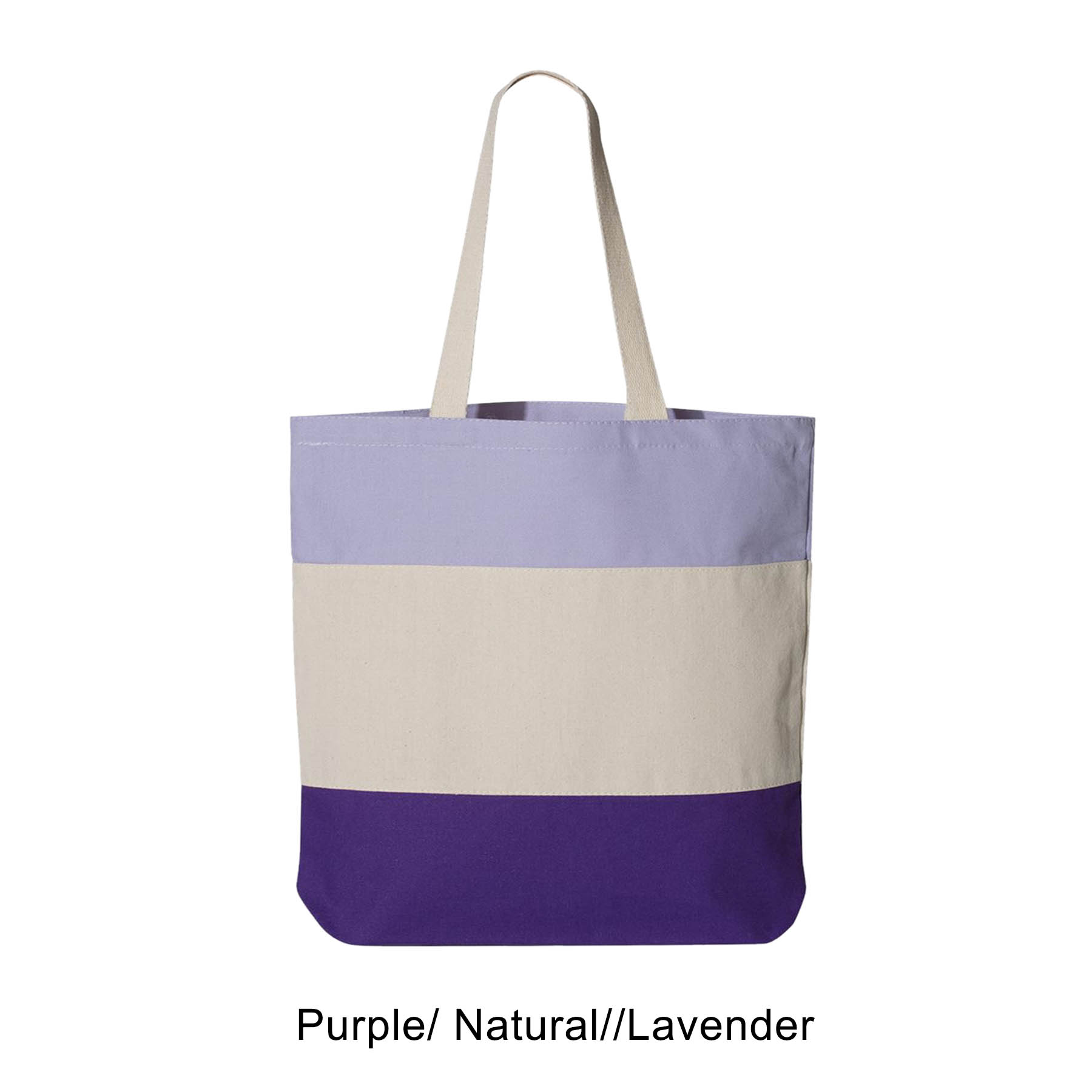 12 oz. 100% Heavy Canvas Webbed Handles Tri-Color Tote Bag 6