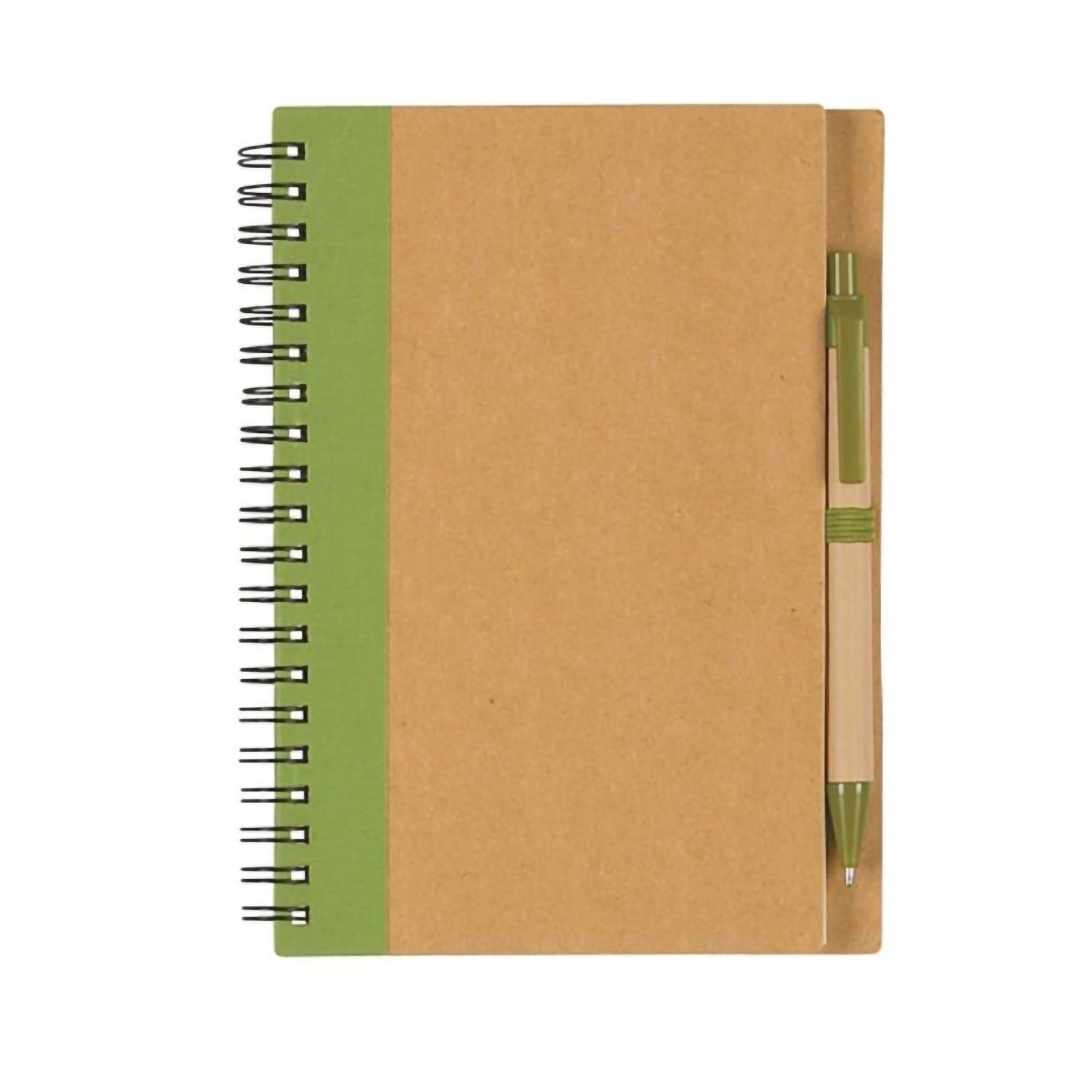 Eco-Inspired Soft Cover Kraft Spiral Notebook With Pen MOQ50 1