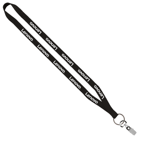 1/2" Polyester Lanyard with Sewn Metal Bulldog Clip 2